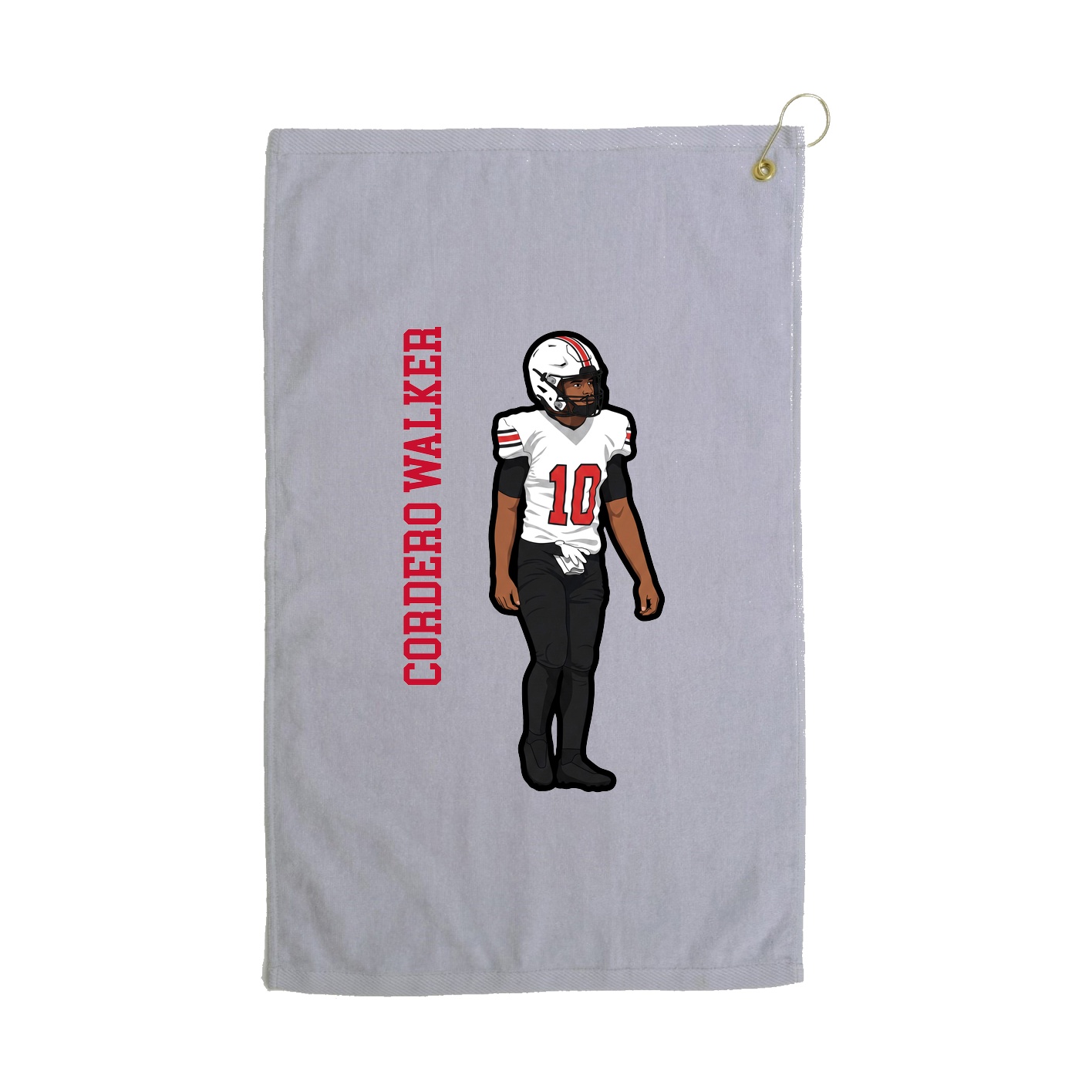 Golf Towel — Name Vertical in Grey