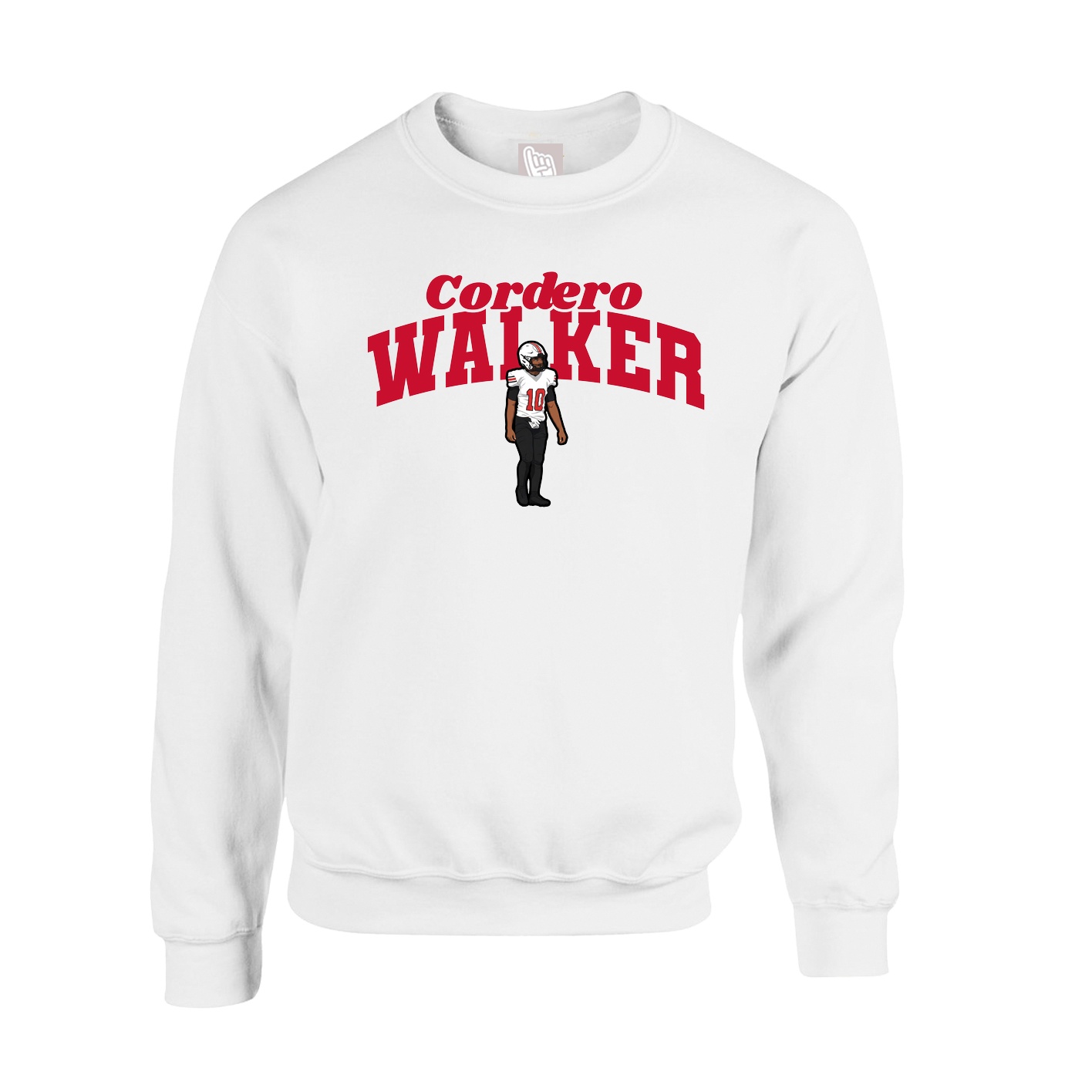 Fleece Crew — Signature Arch in White