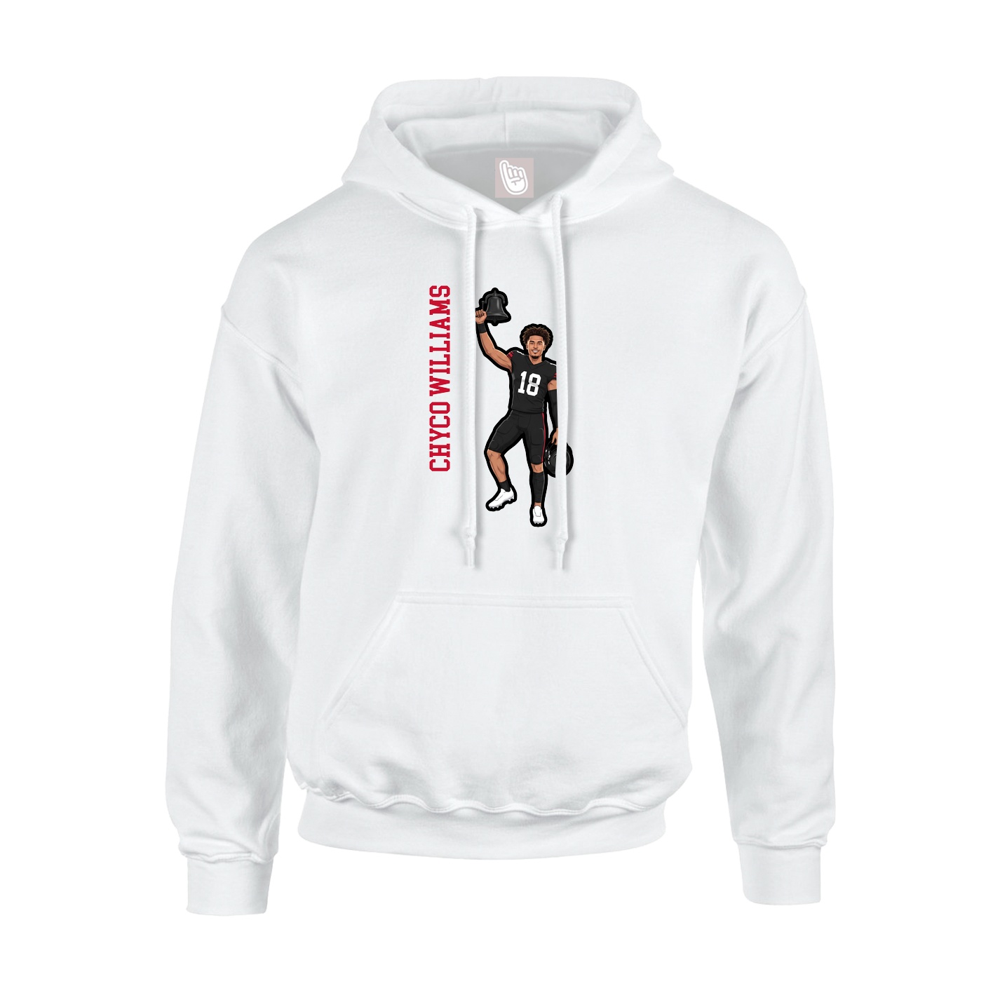 Youth Hoodie — Name Vertical in White