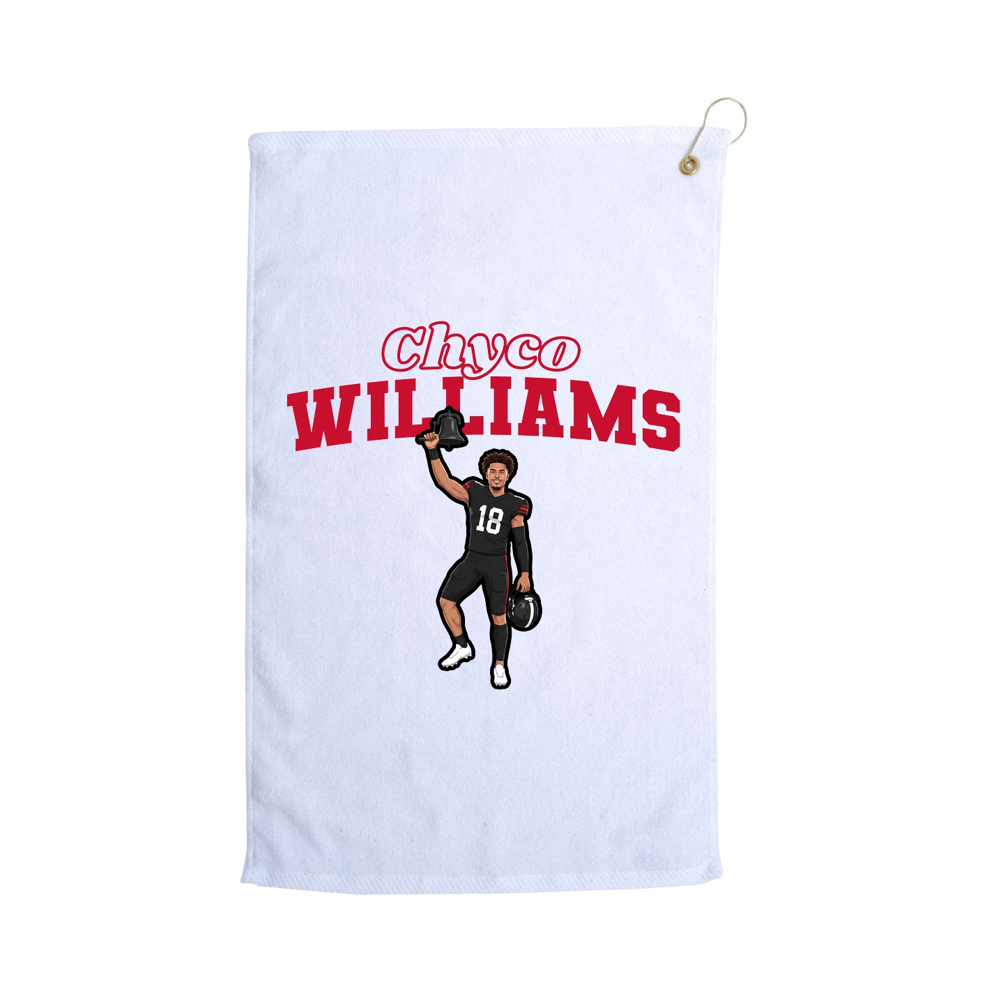 Golf Towel — Name Arch in White