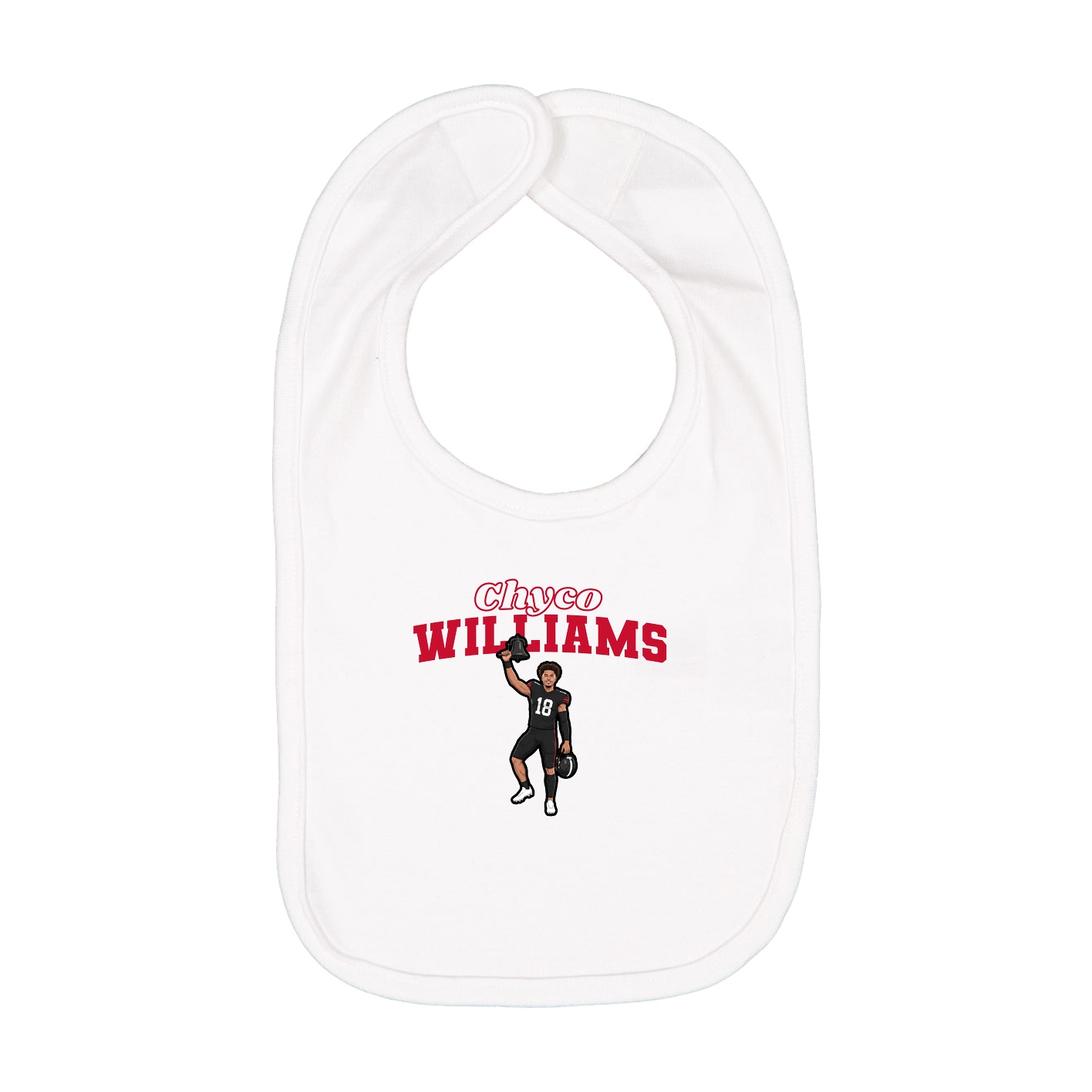 Infant Bib — Name Arch in White