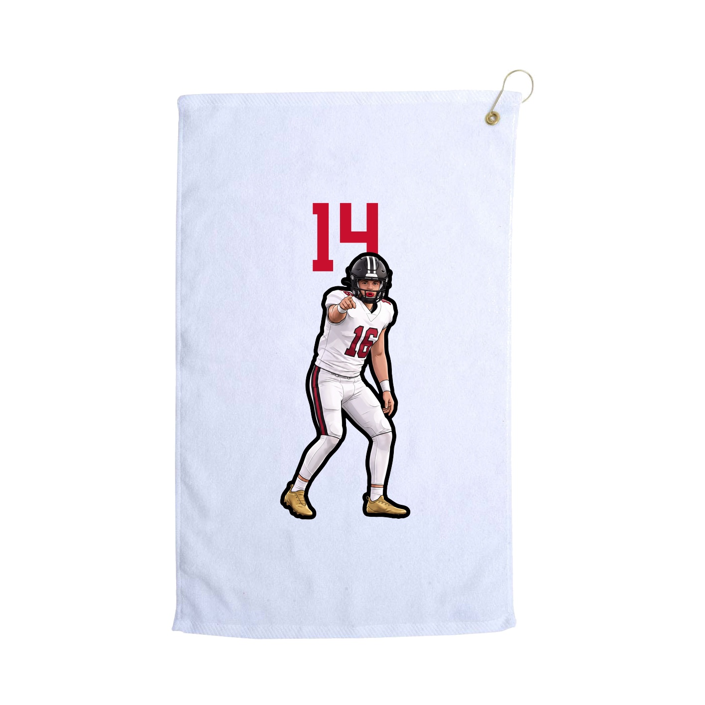 Golf Towel — Number Top in White