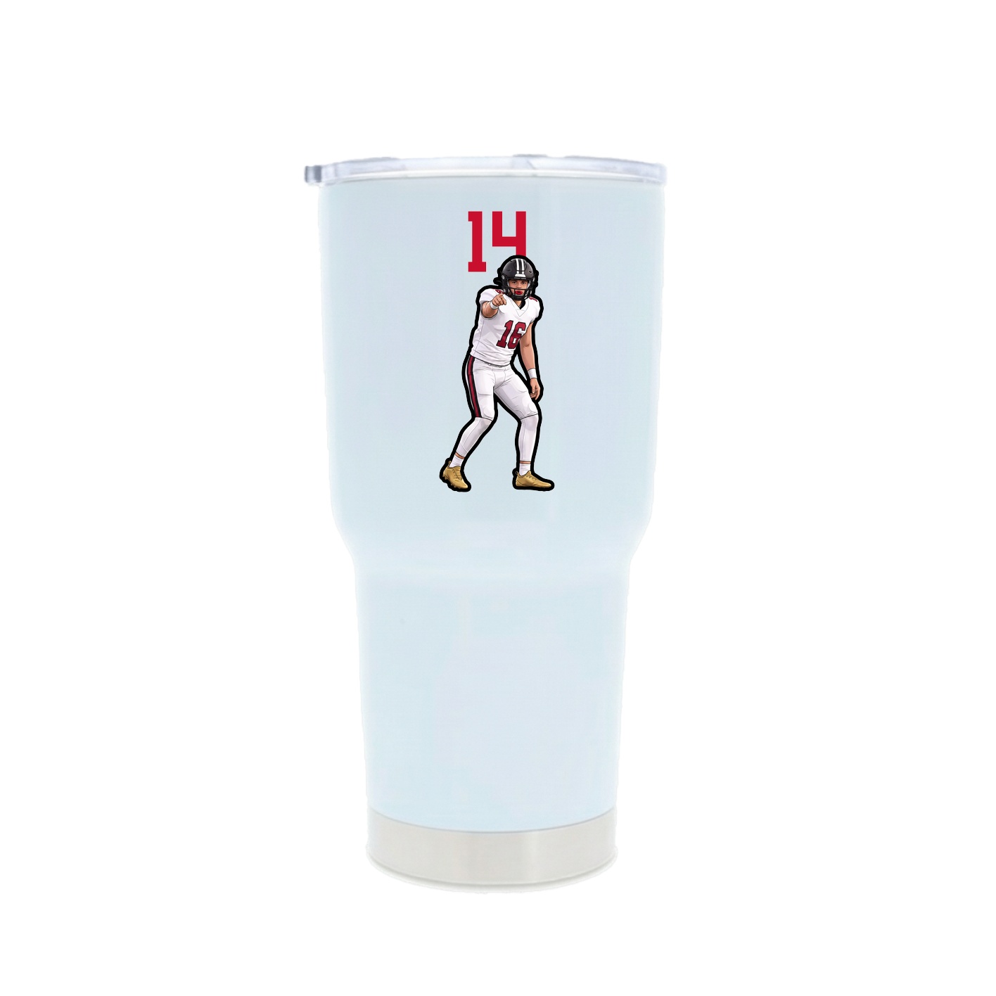 30oz Stainless Steel Tumbler — Number Top in White