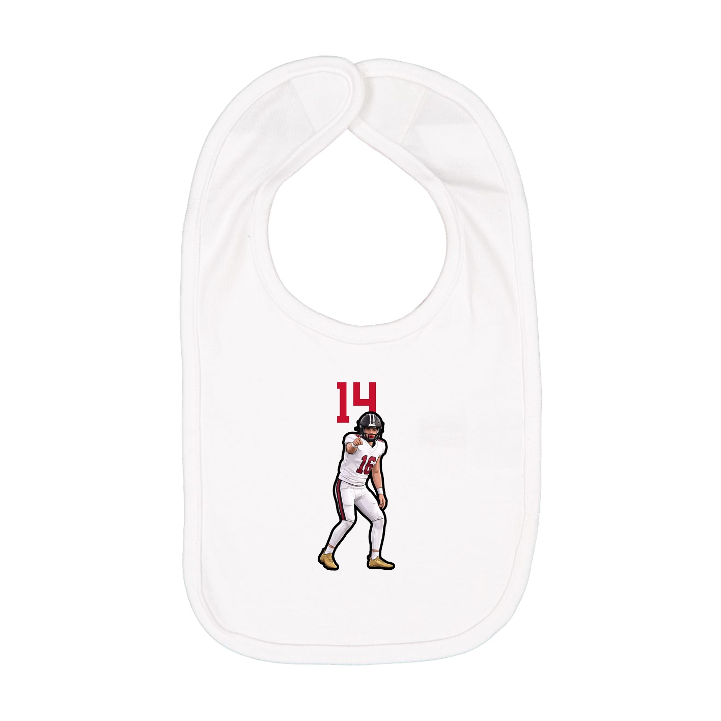 Infant Bib — Number Top in White