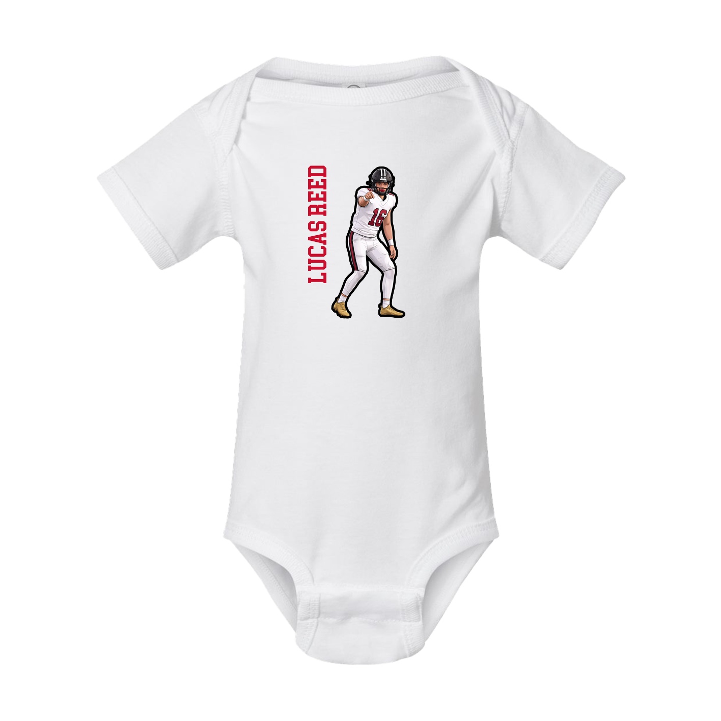 Baby Onesie — Name Vertical in White