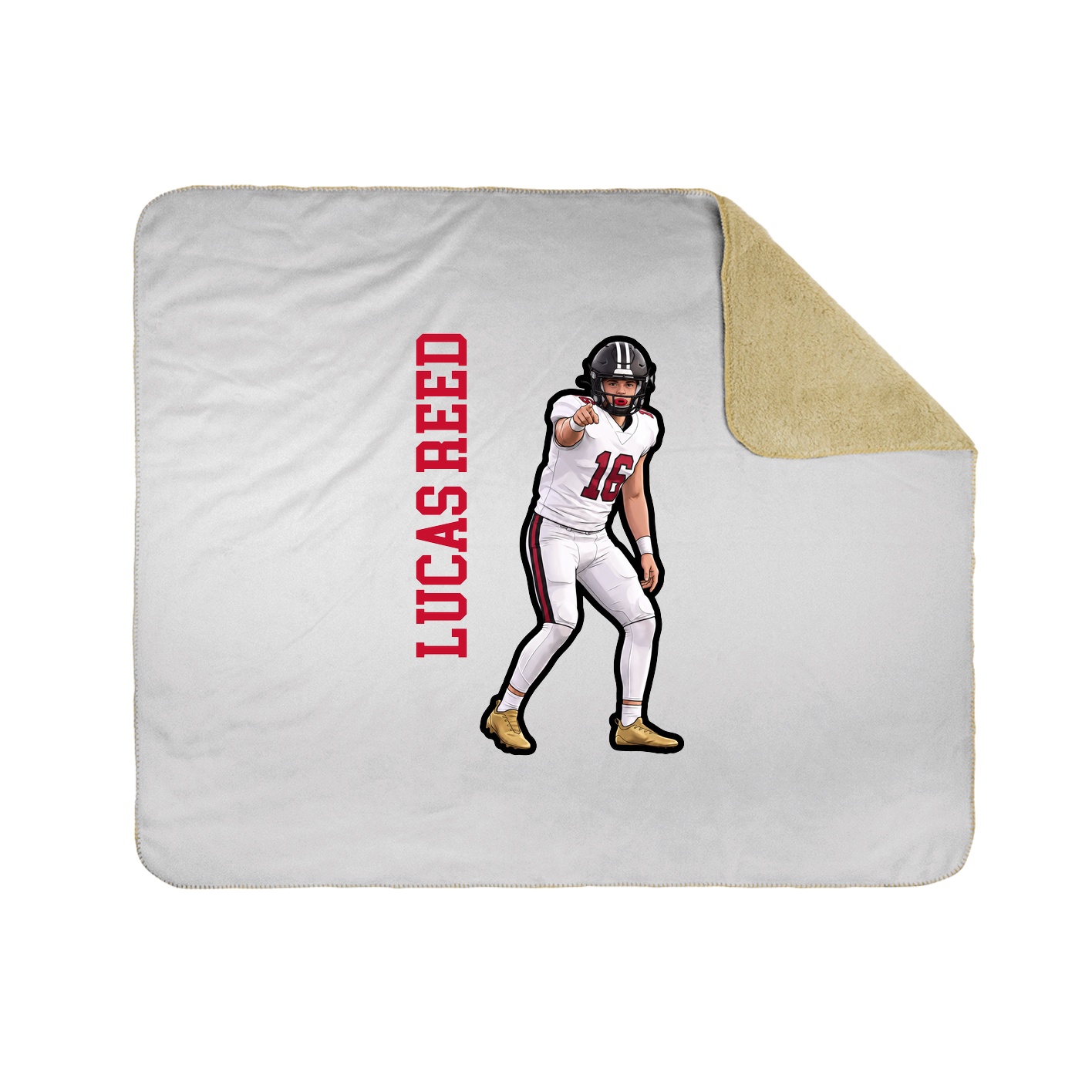 Throw Blanket — Name Vertical in White
