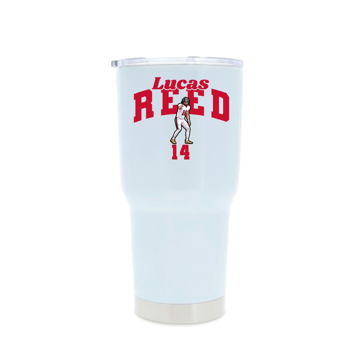 30oz Stainless Steel Tumbler — Signature Arch in White