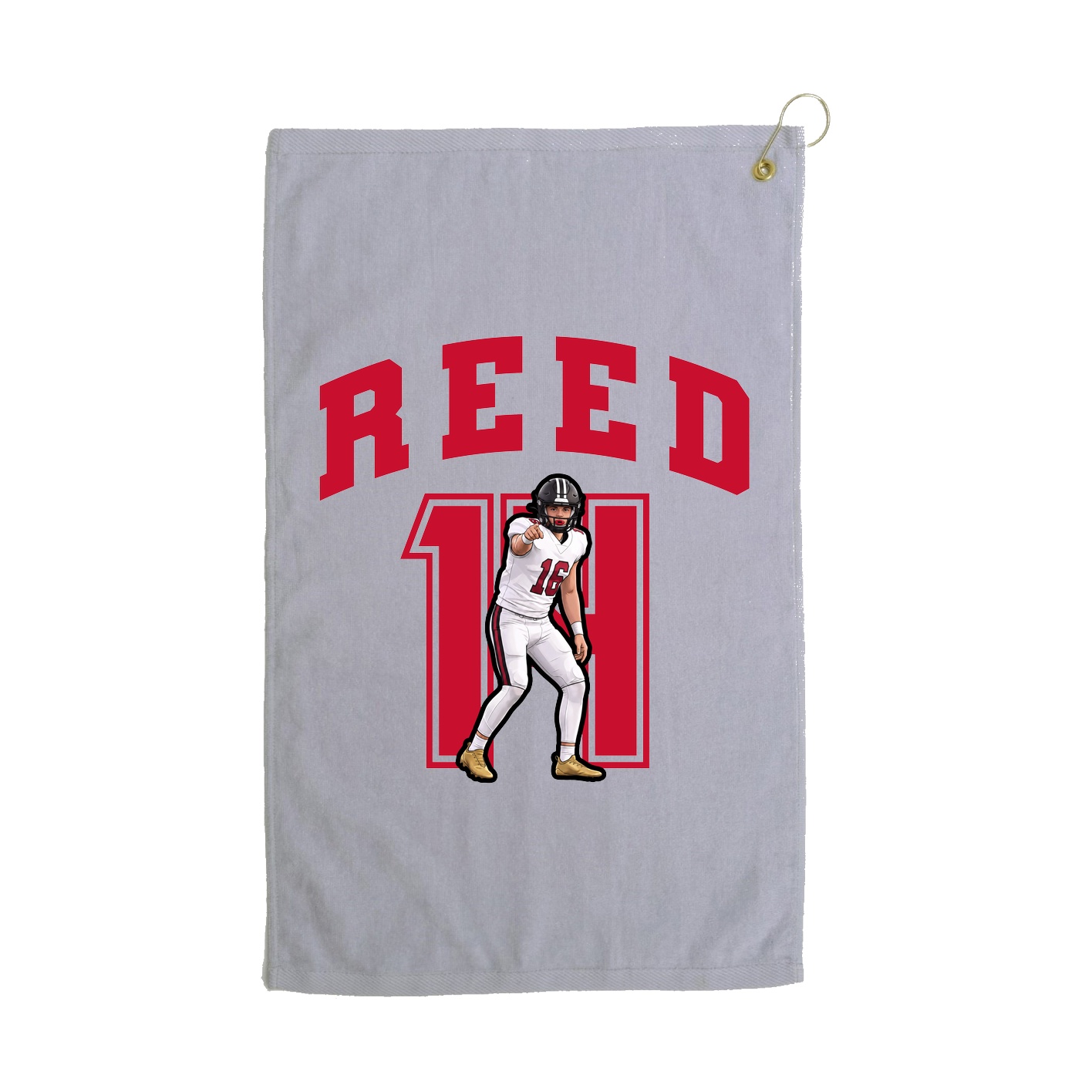 Golf Towel — Number in Grey