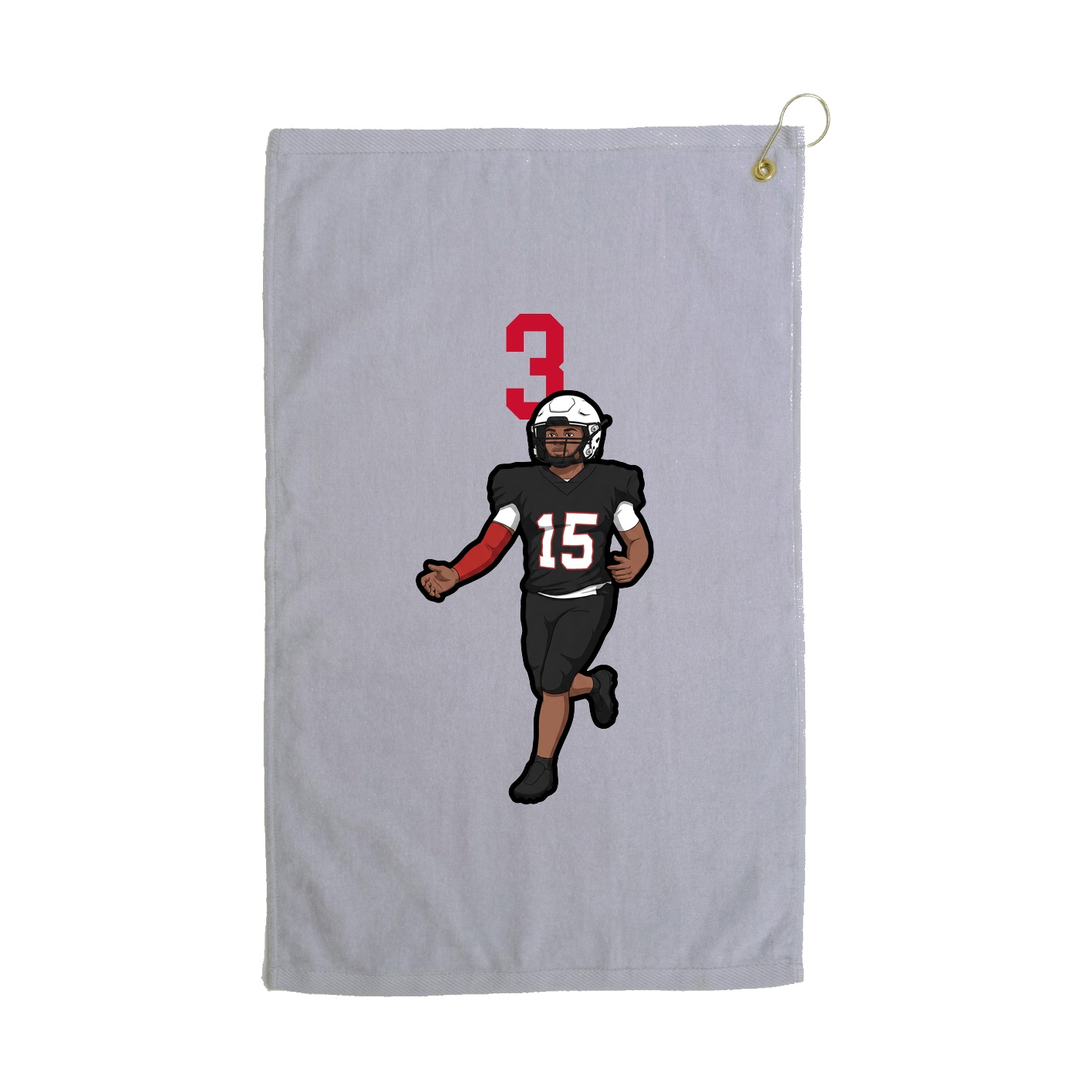 Golf Towel — Number Top in Grey