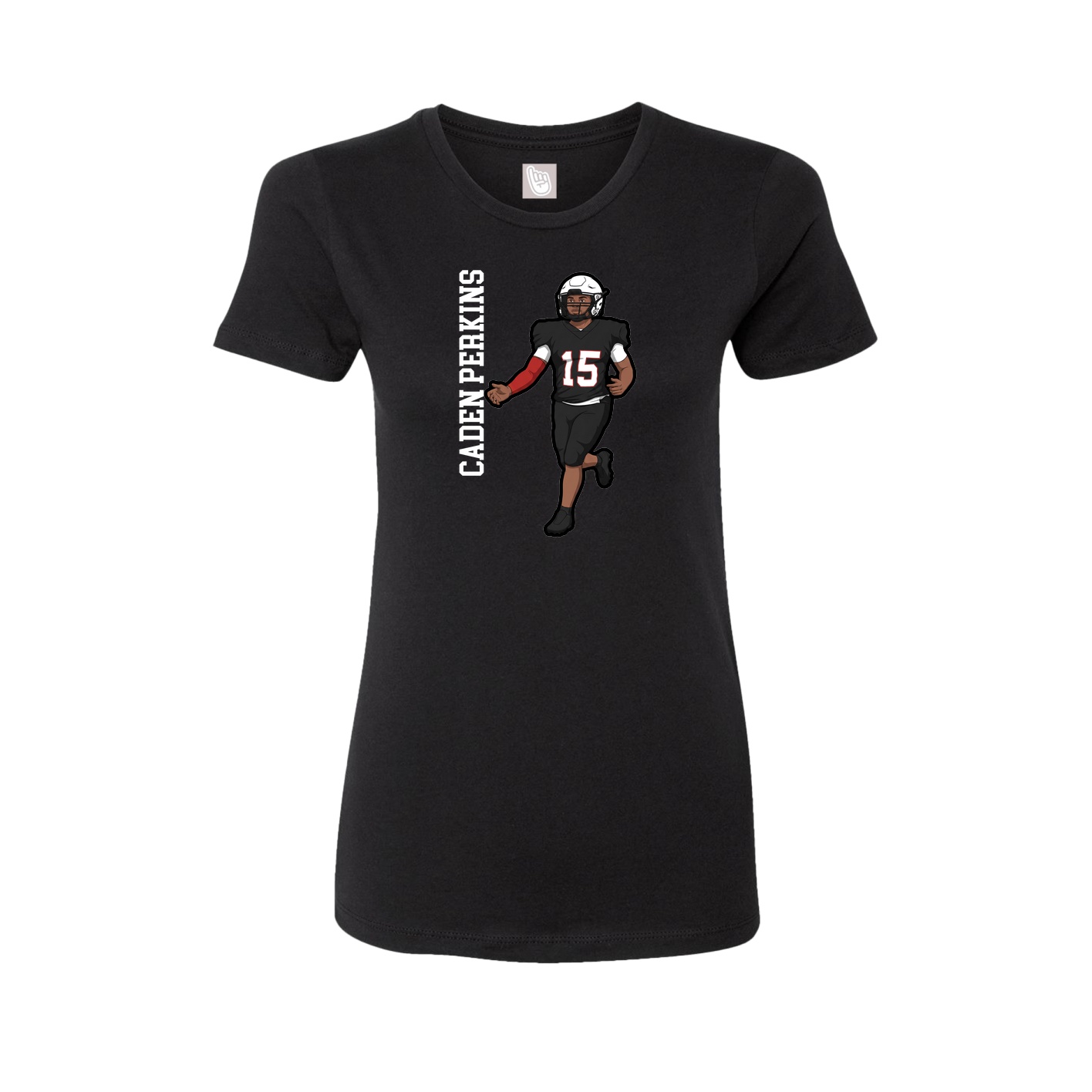 Fitted Women's Tee — Name Vertical in Black