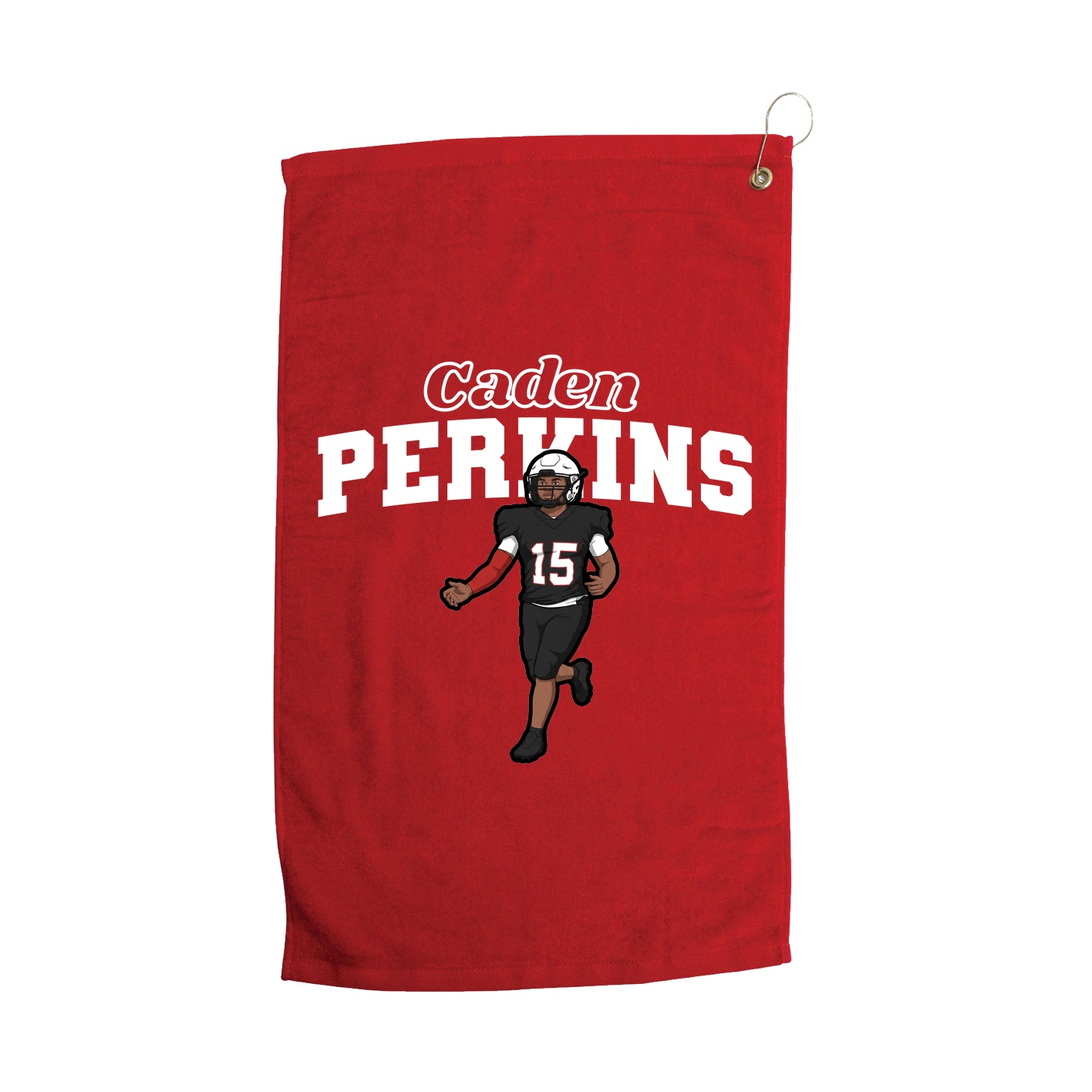 Golf Towel — Name Arch in Red