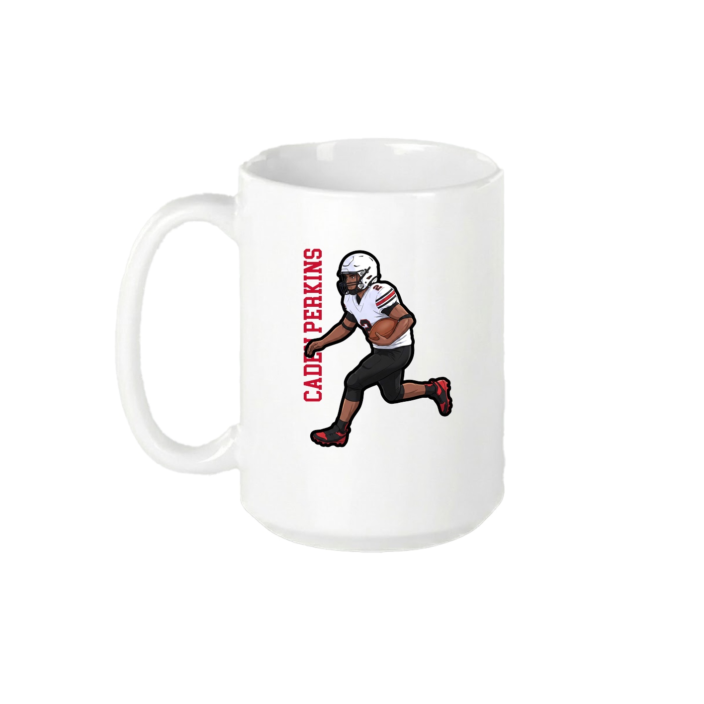 15oz Coffee Mug — Name Vertical in White