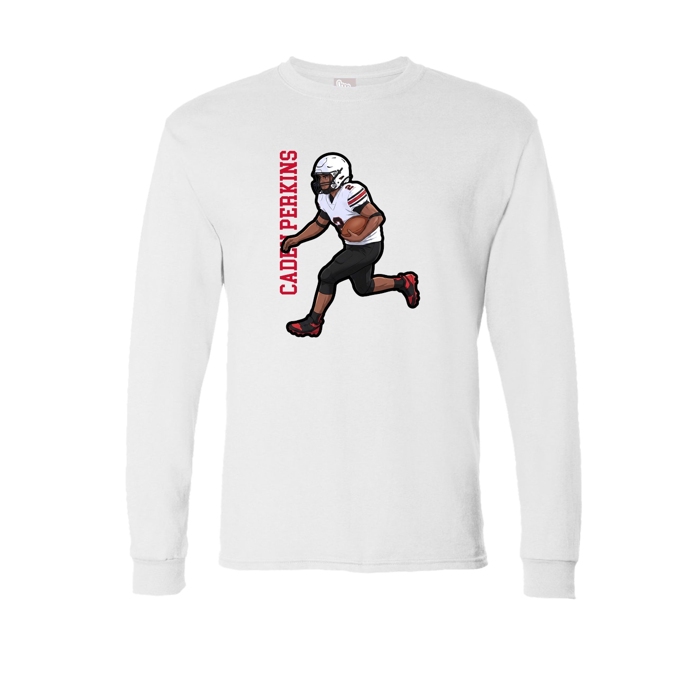Long Sleeve Tee — Name Vertical in White