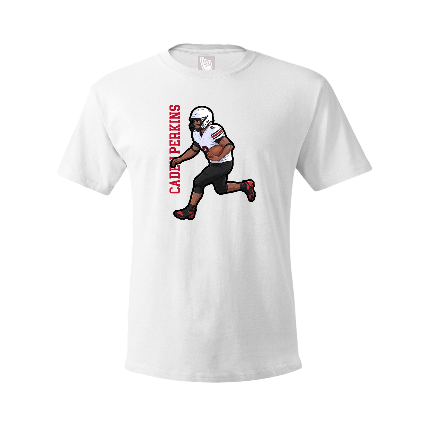 Youth Tee — Name Vertical in White