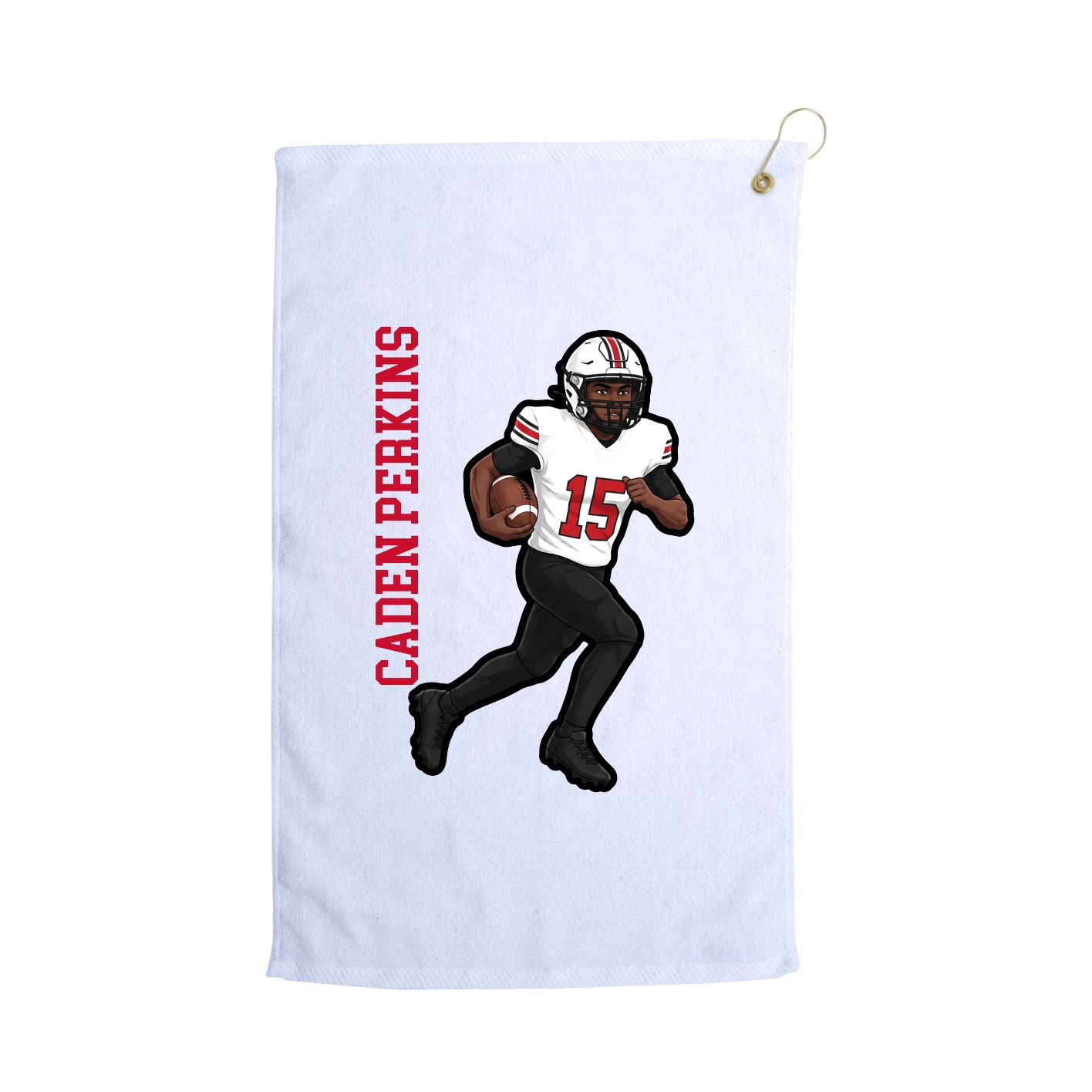 Golf Towel — Name Vertical in White