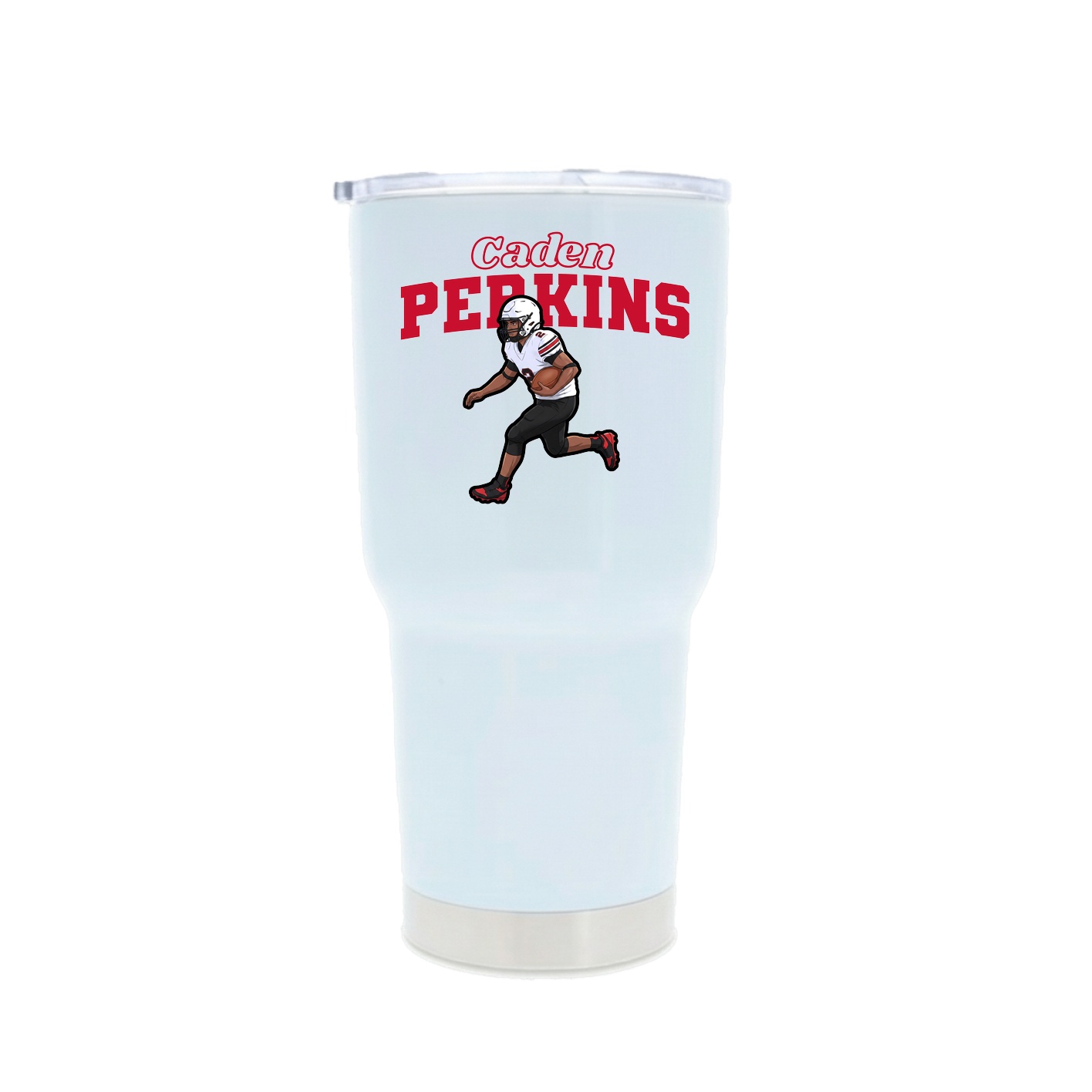 30oz Stainless Steel Tumbler — Name Arch in White