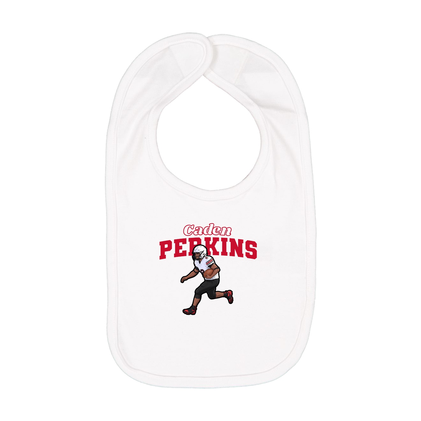Infant Bib — Name Arch in White