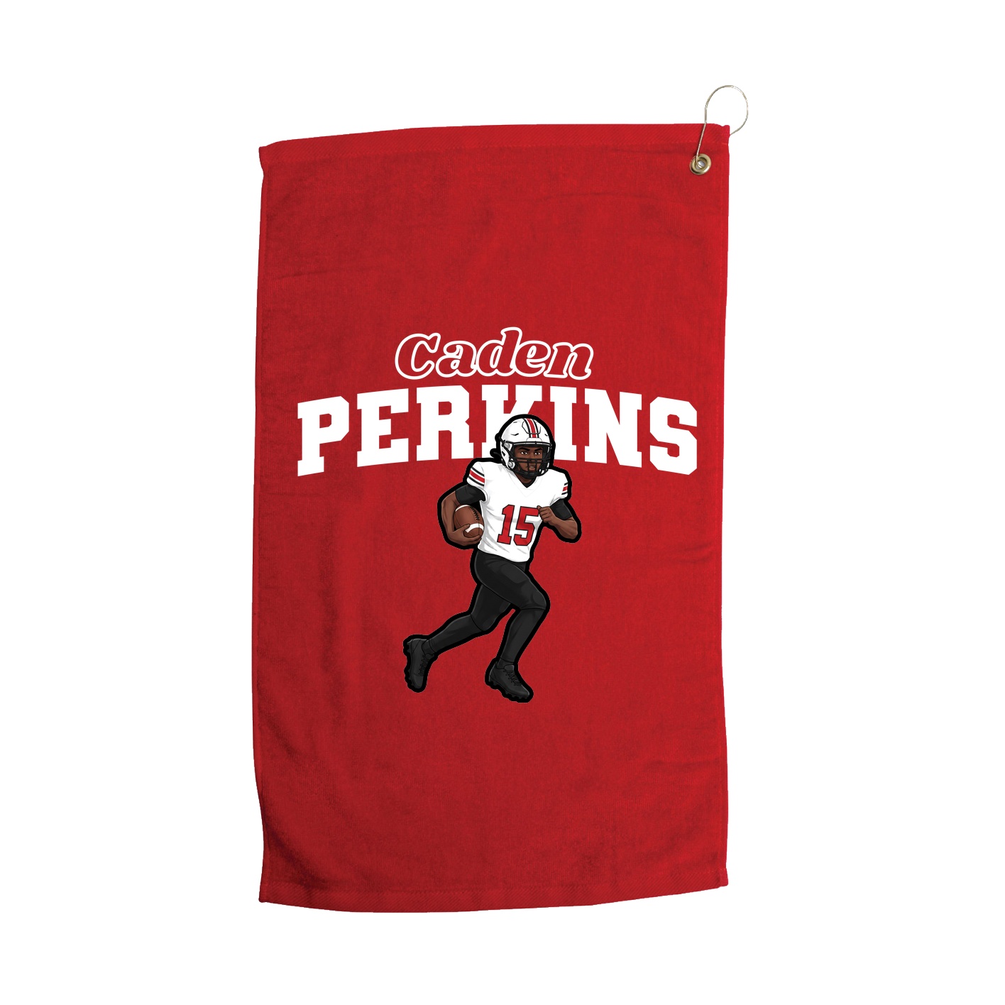 Golf Towel — Name Arch in Red