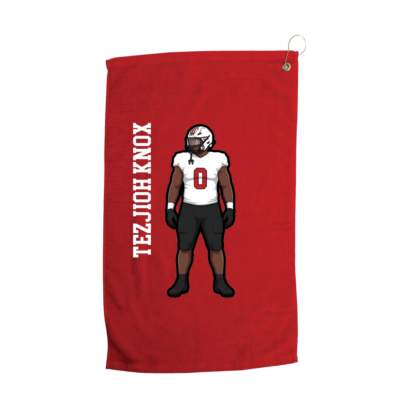 Golf Towel — Name Vertical in Red
