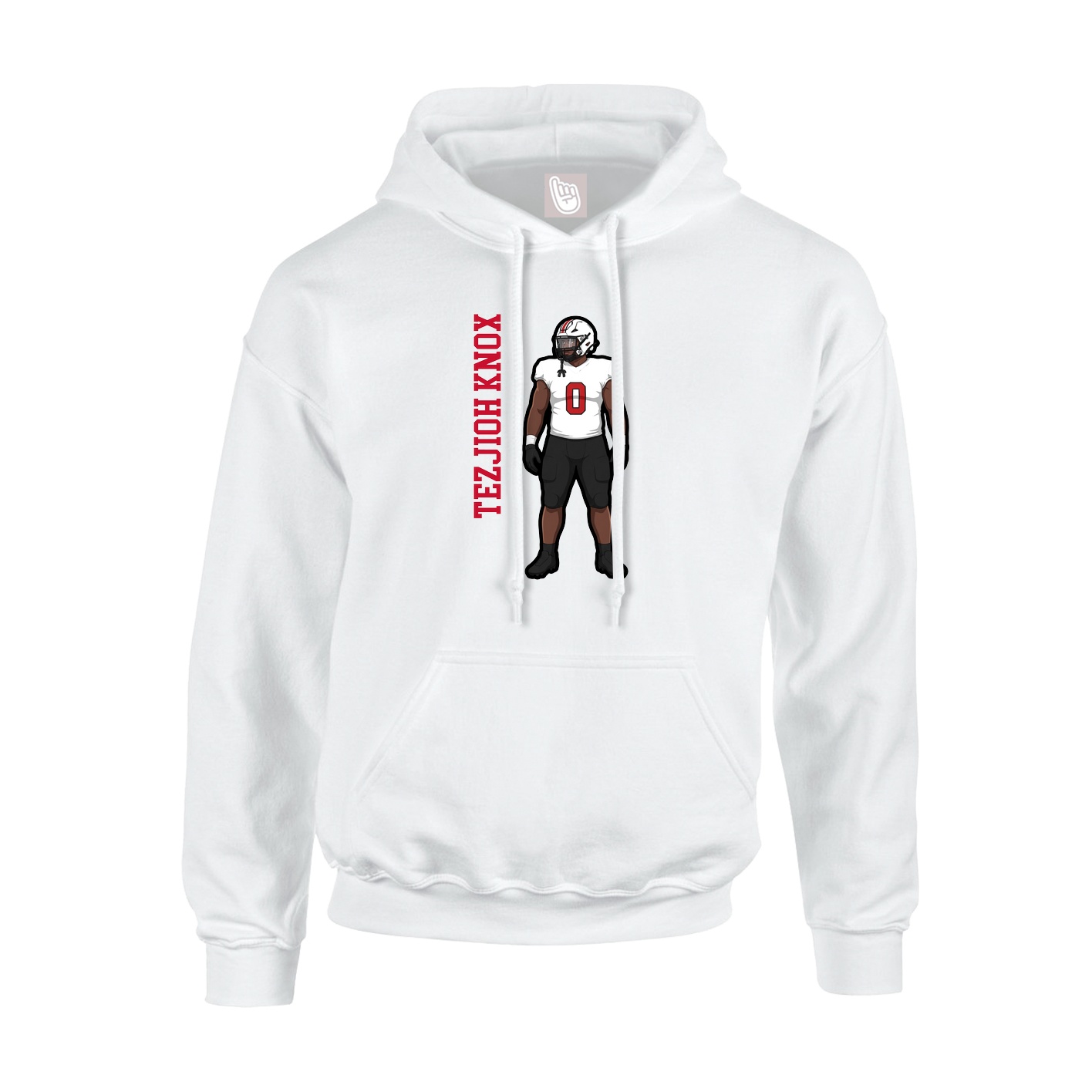 Youth Hoodie — Name Vertical in White