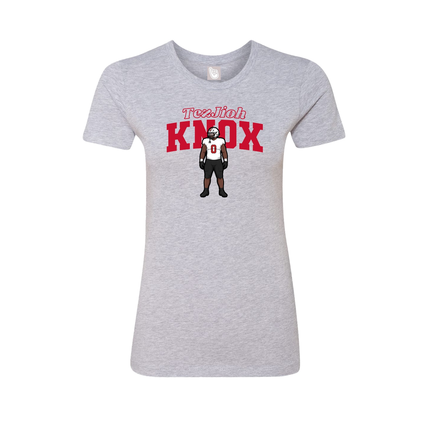 Fitted Women's Tee — Name Arch in Grey