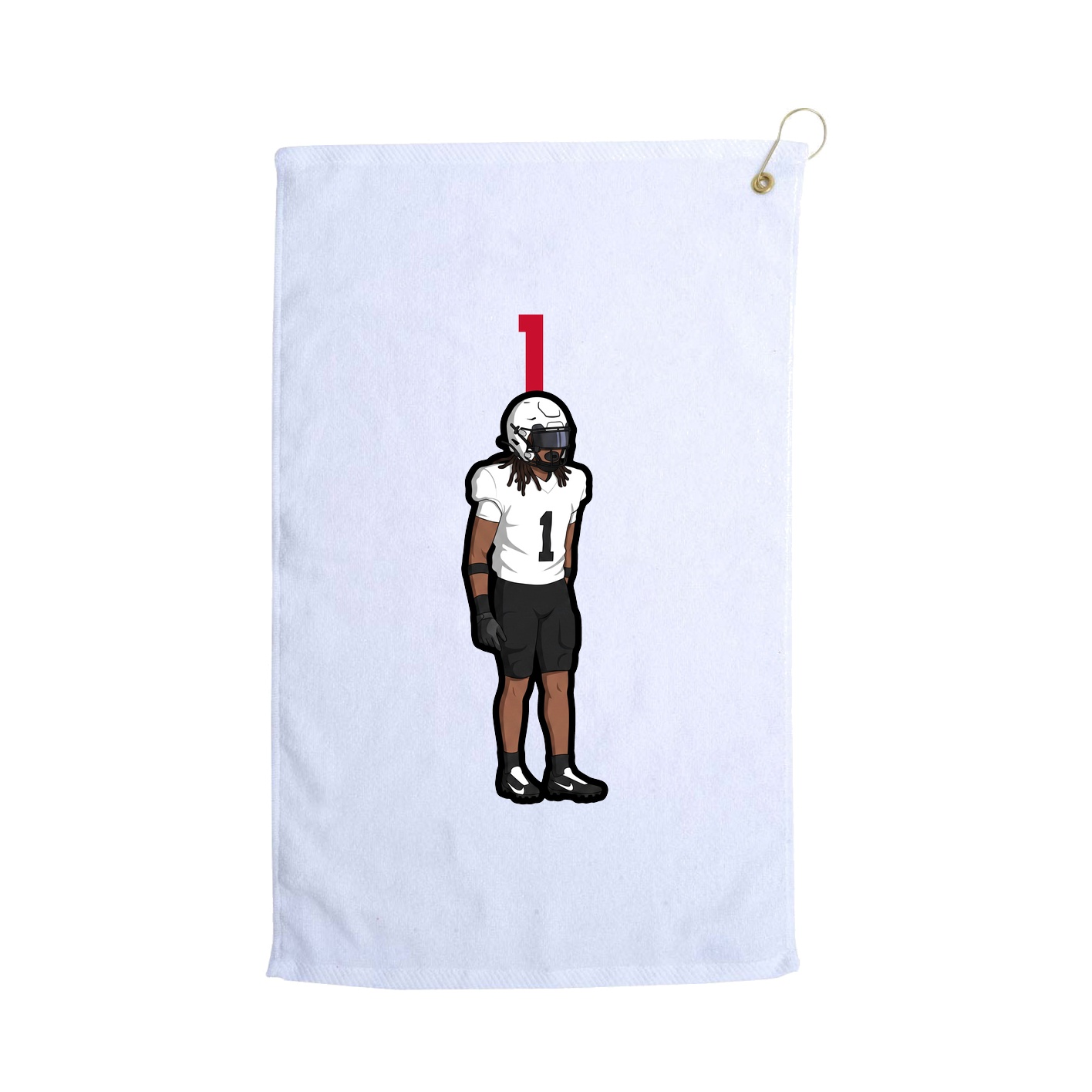 Golf Towel — Number Top in White