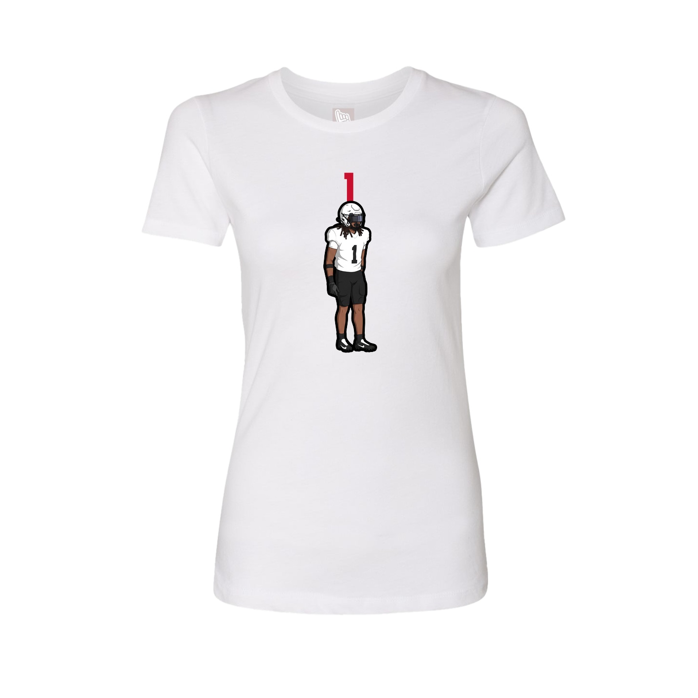 Fitted Women's Tee — Number Top in White