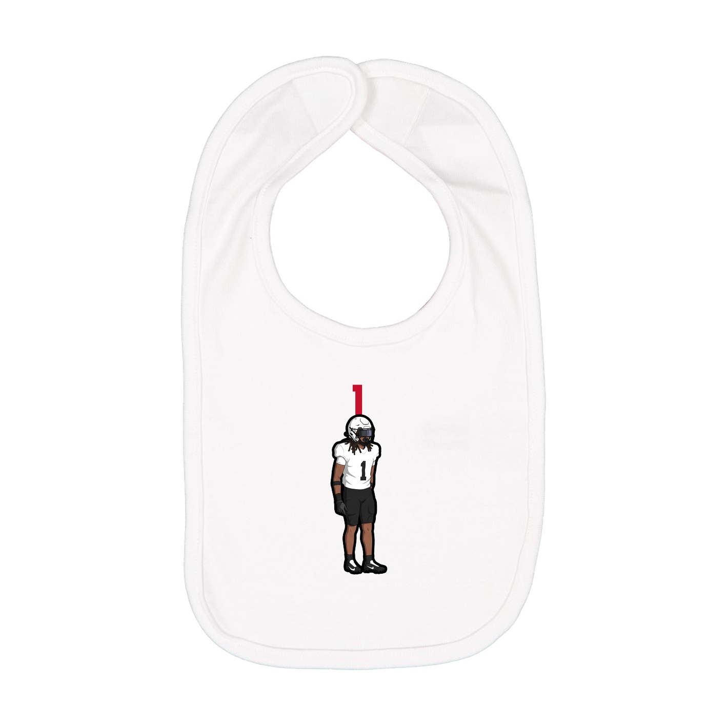 Infant Bib — Number Top in White