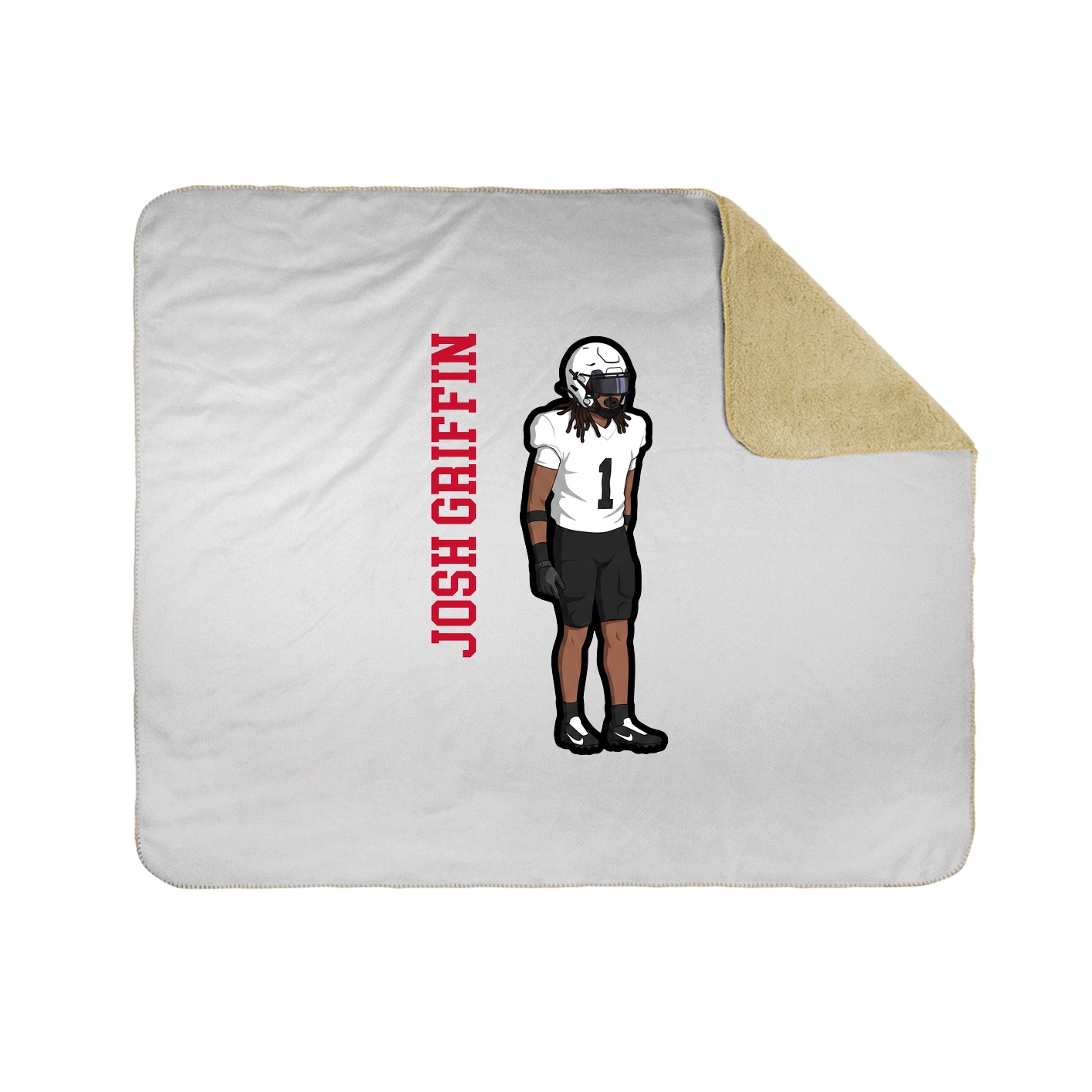 Throw Blanket — Name Vertical in White