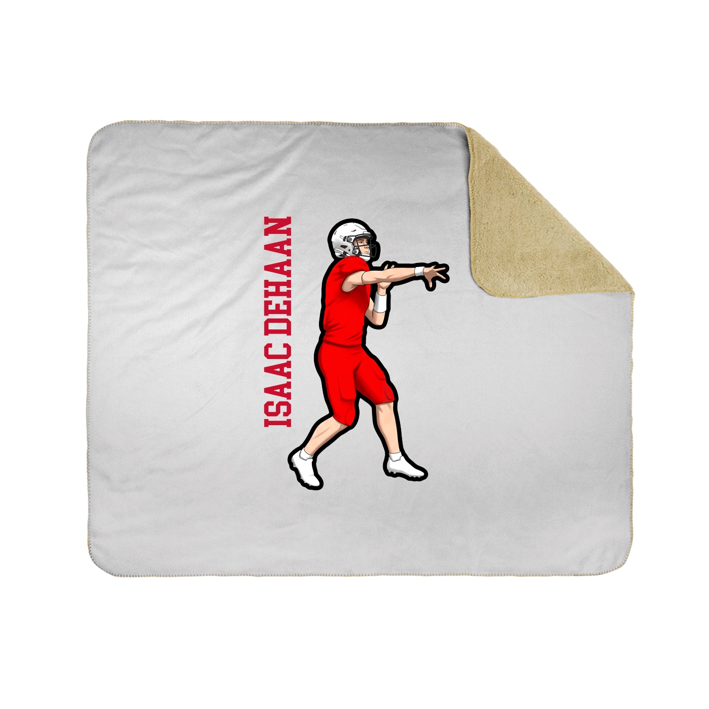 Throw Blanket — Name Vertical in White