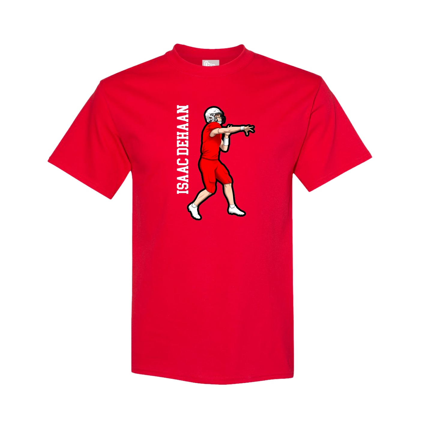 Tee — Name Vertical in Red