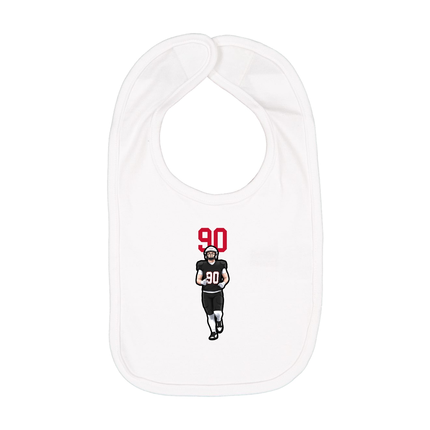 Infant Bib — Number Top in White