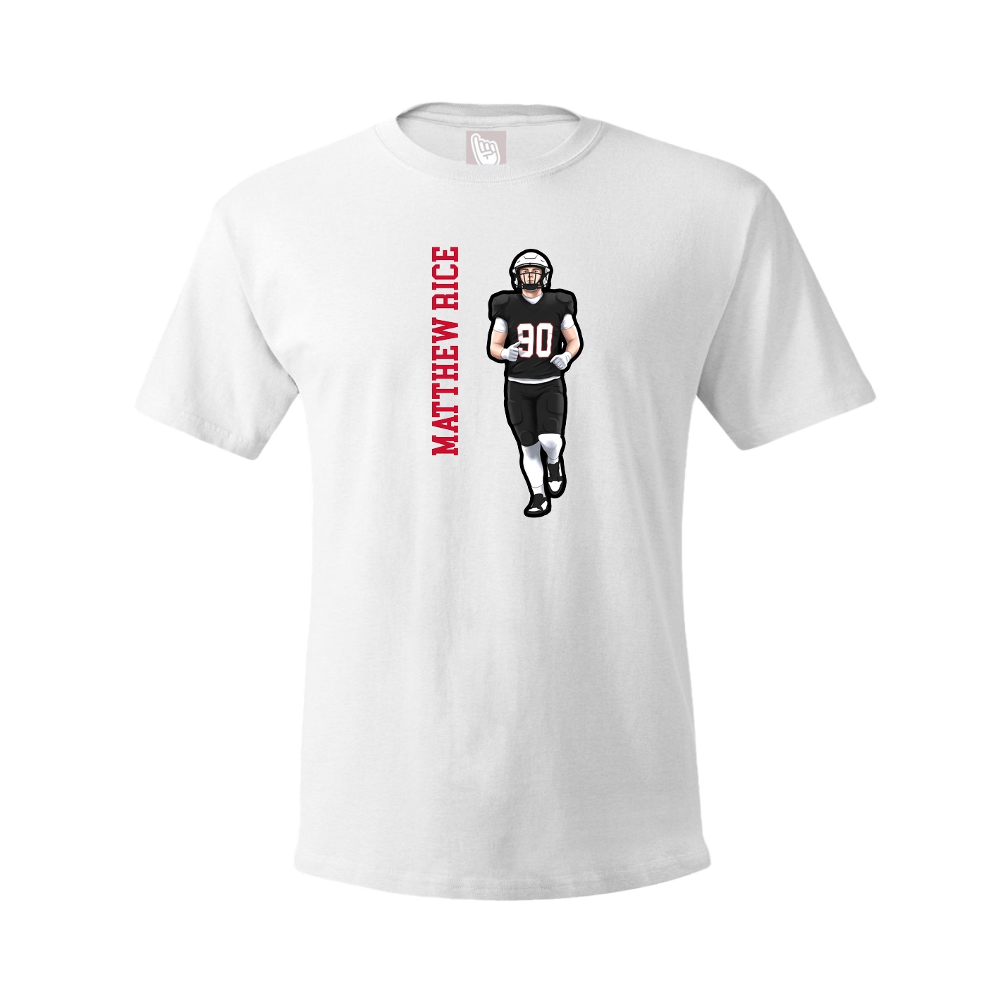 Youth Tee — Name Vertical in White