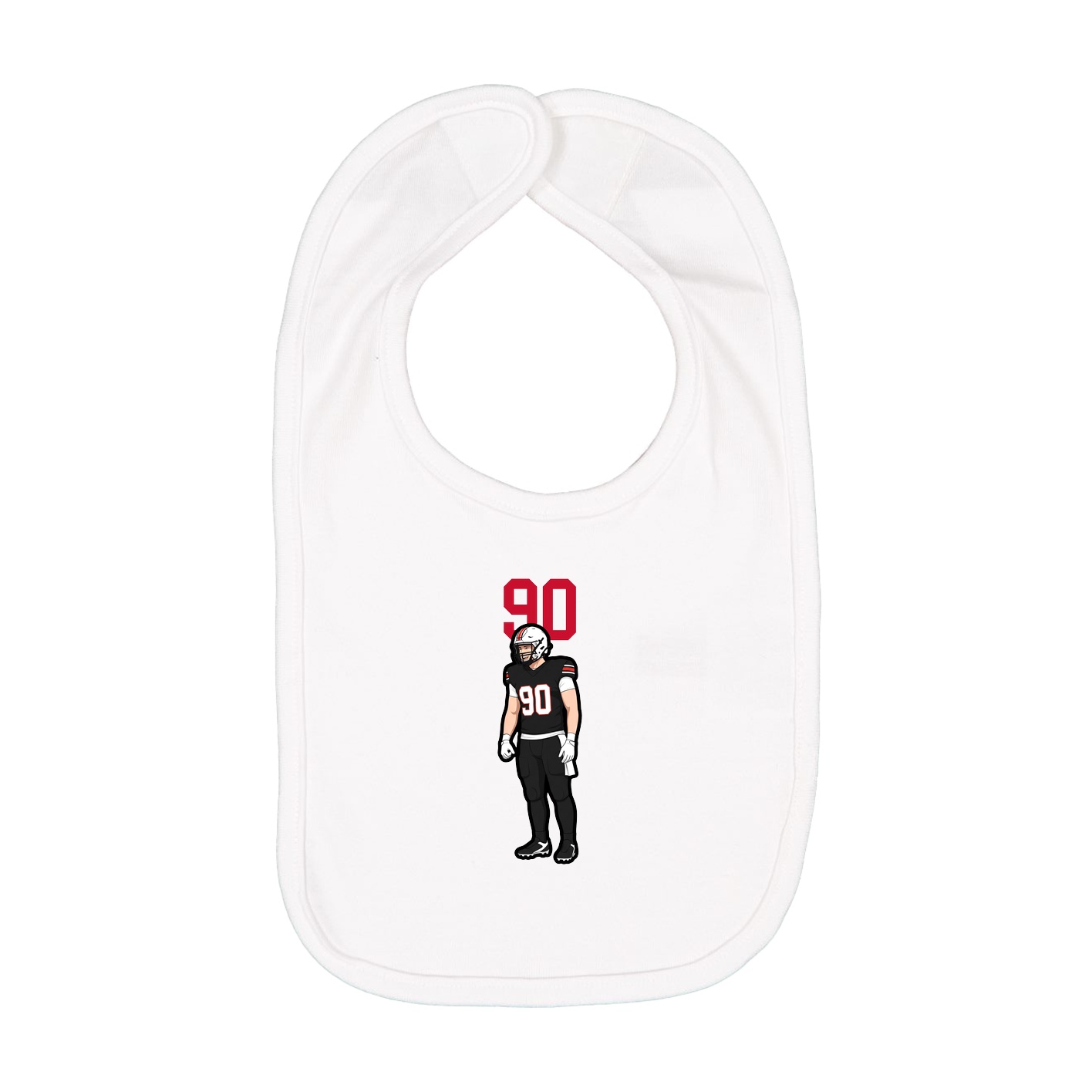 Infant Bib — Number Top in White
