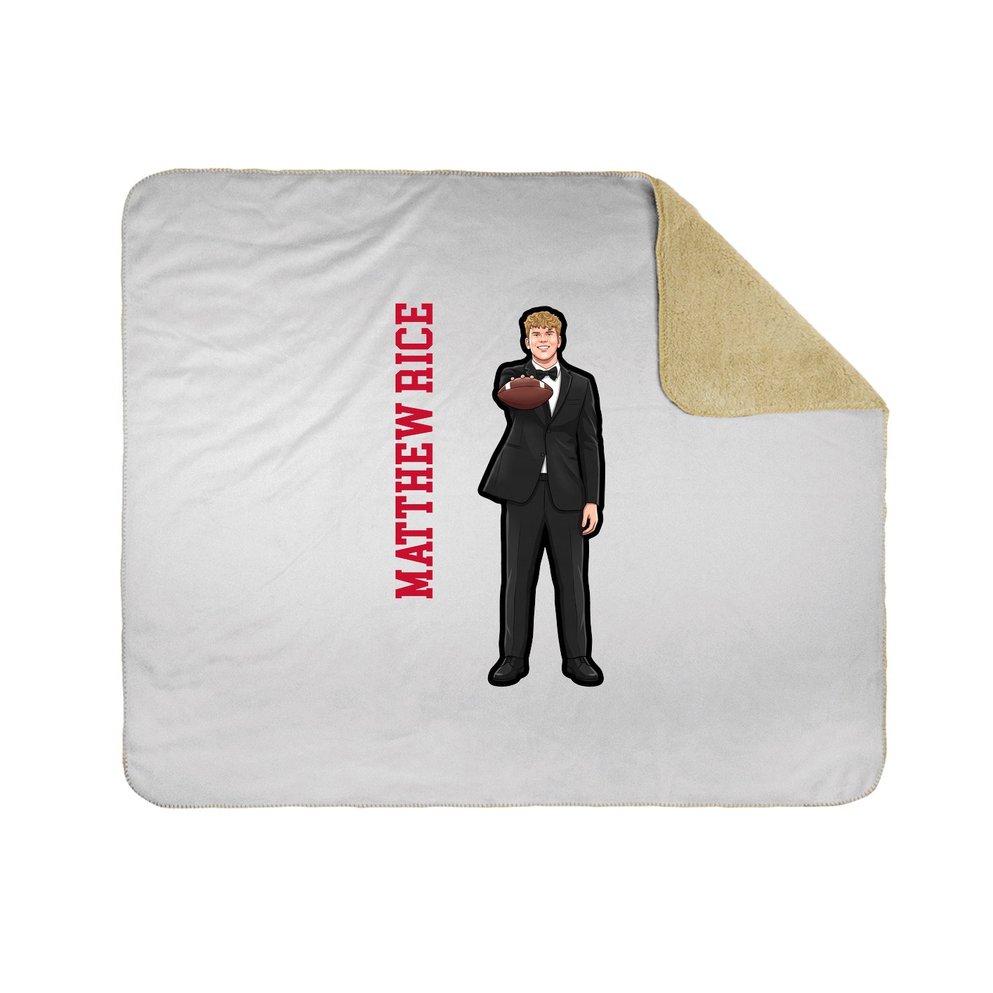 Throw Blanket — Name Vertical in White