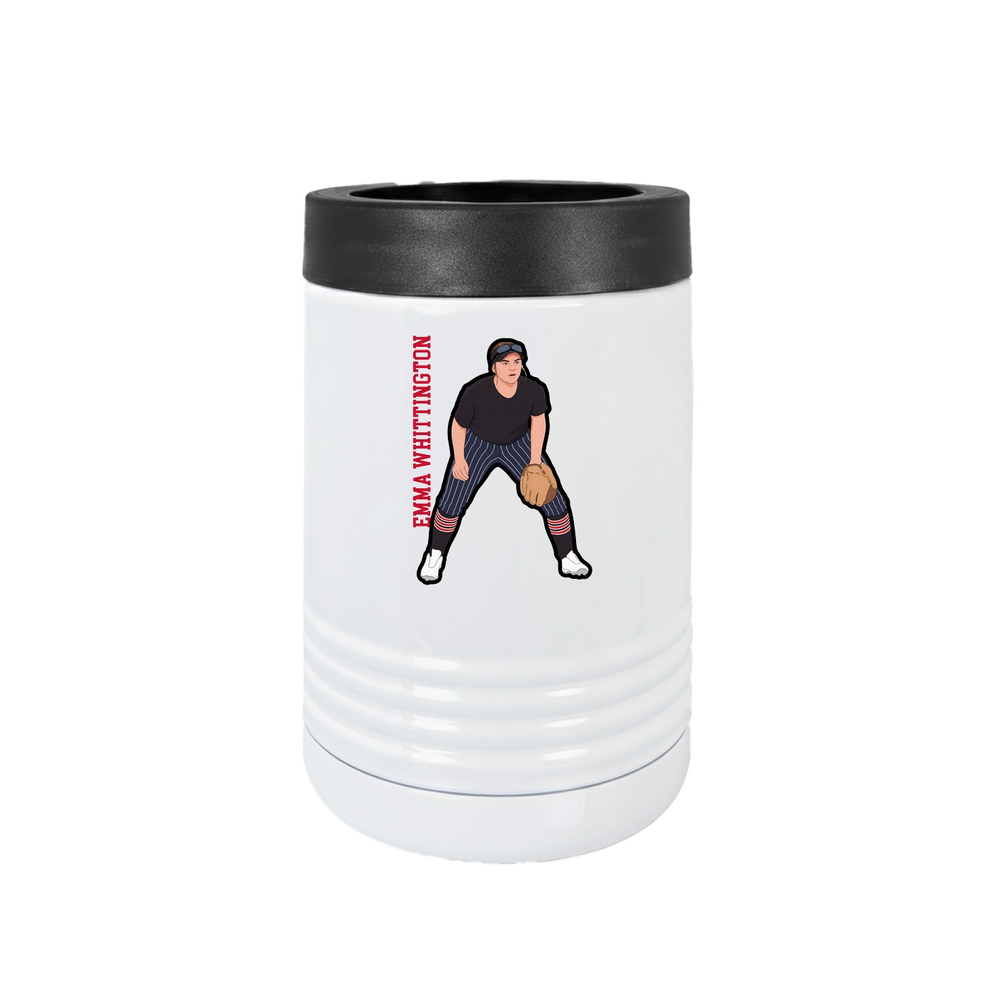 Beverage Holder — Name Vertical in White