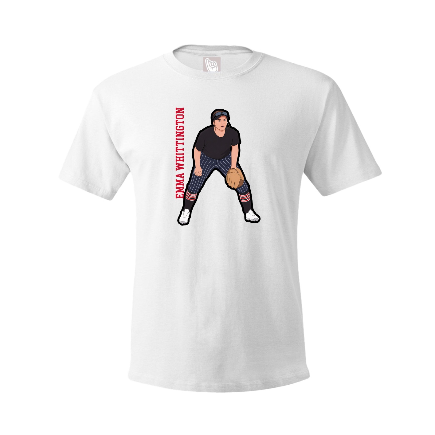Tee — Name Vertical in White