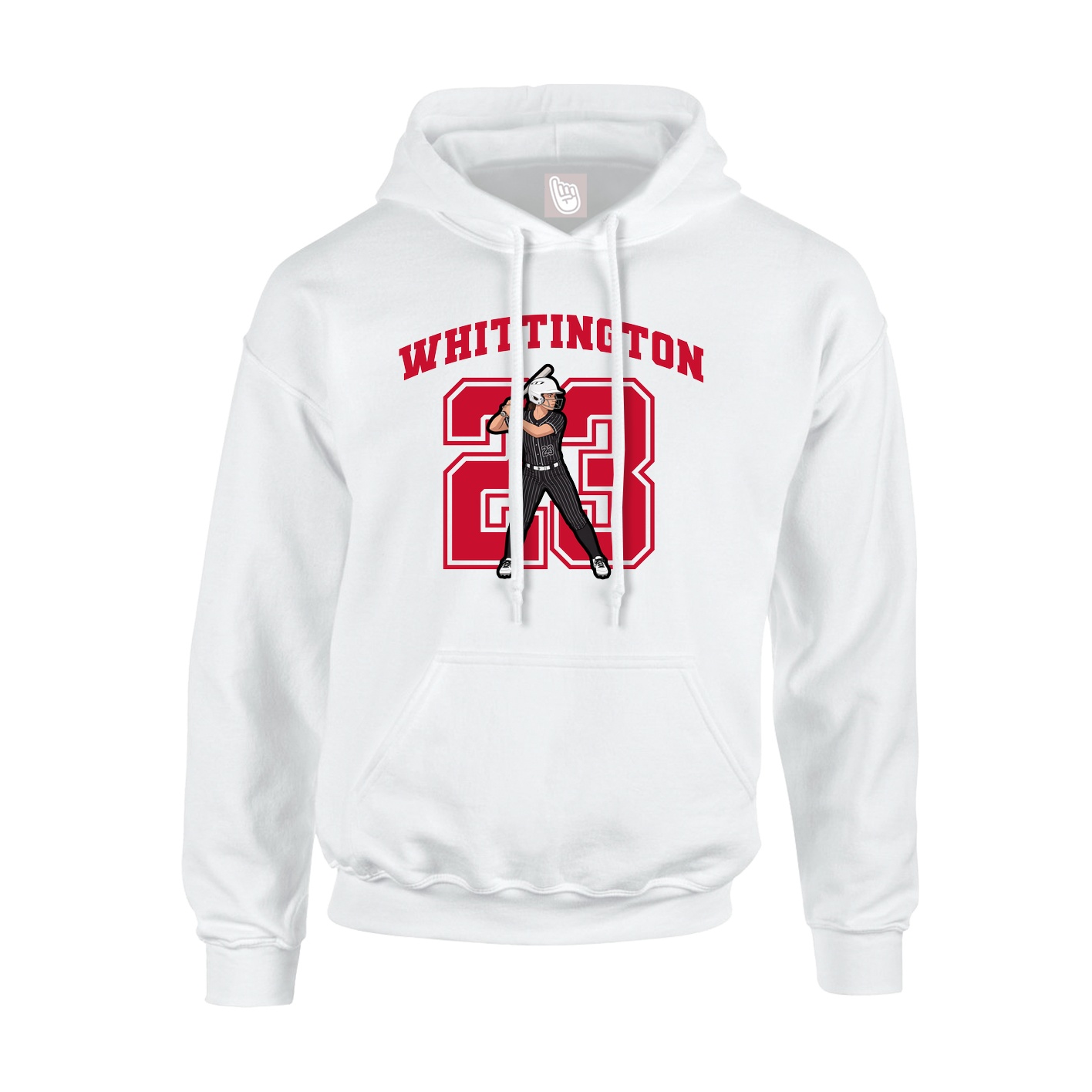 Hoodie — Number in White