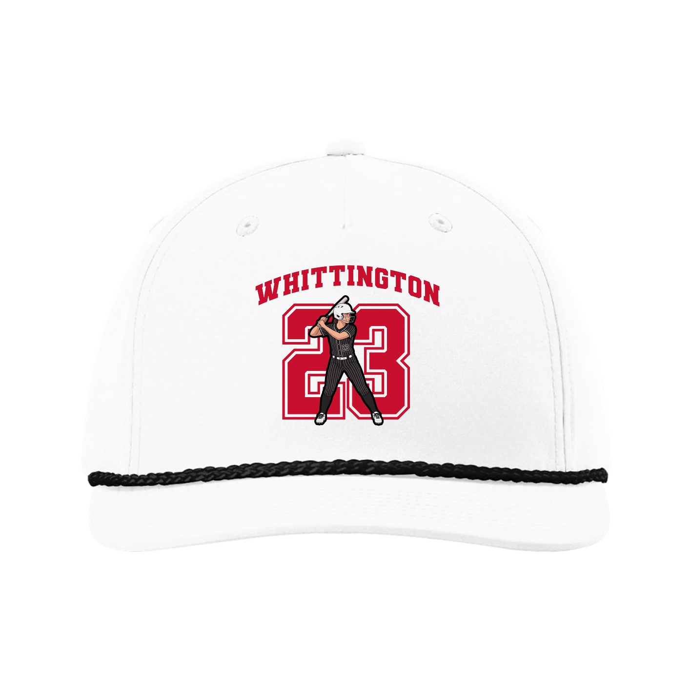 Five-Panel Classic Rope Cap — Number in White