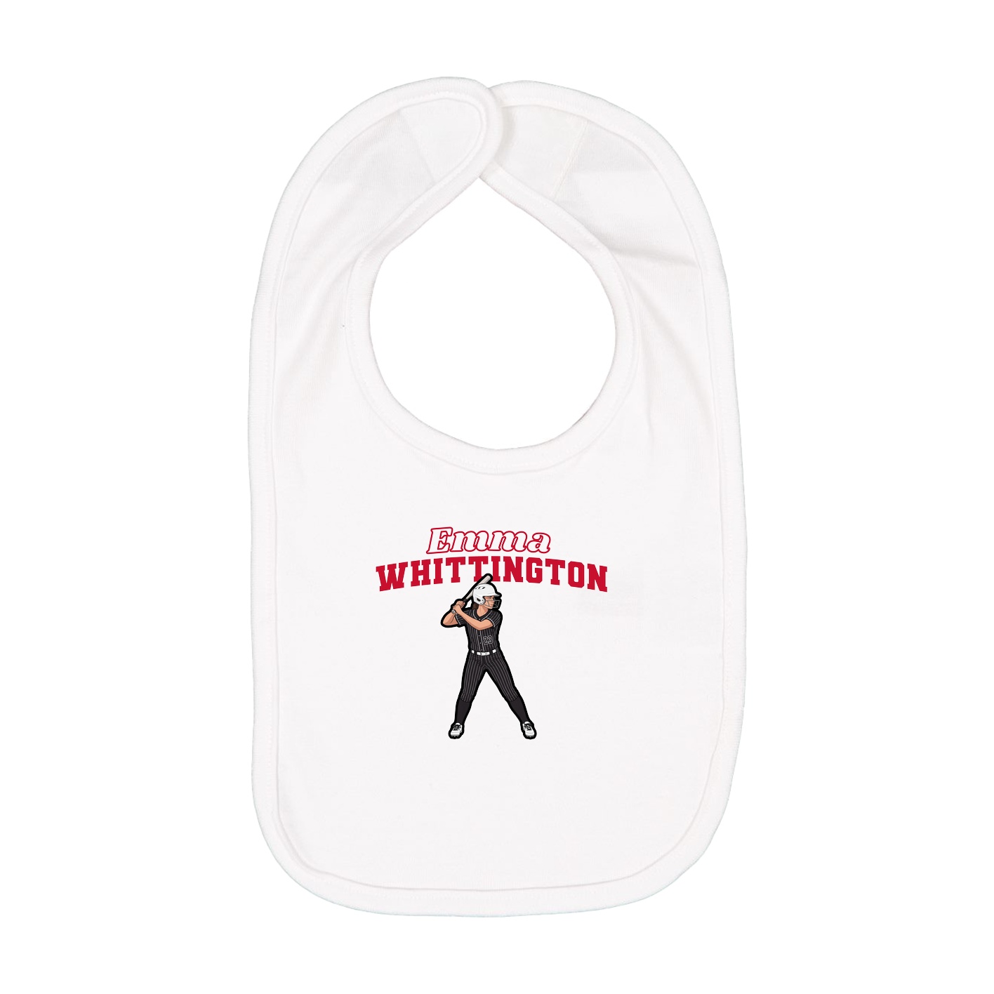 Infant Bib — Name Arch in White