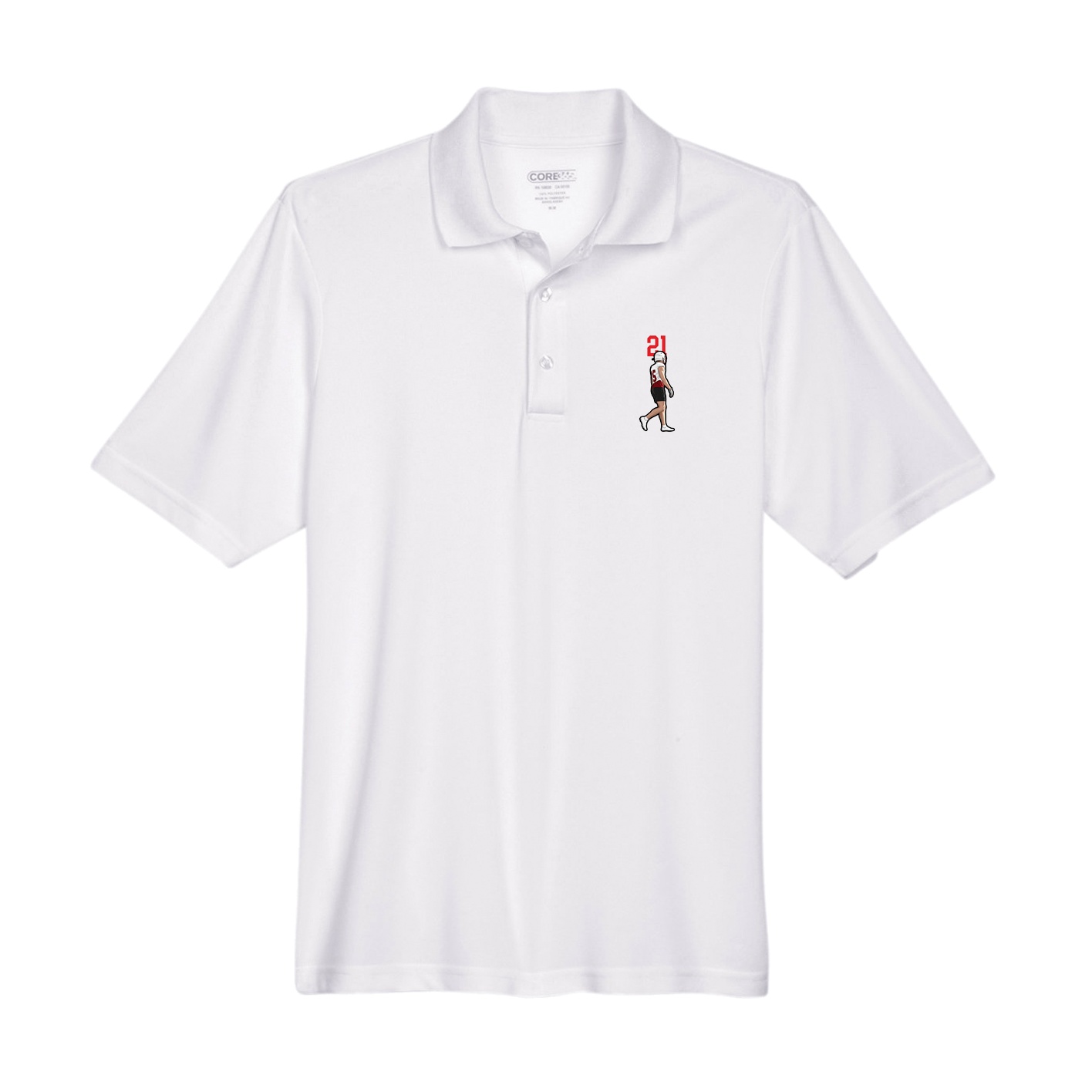 Performance Polo — Number Top in White