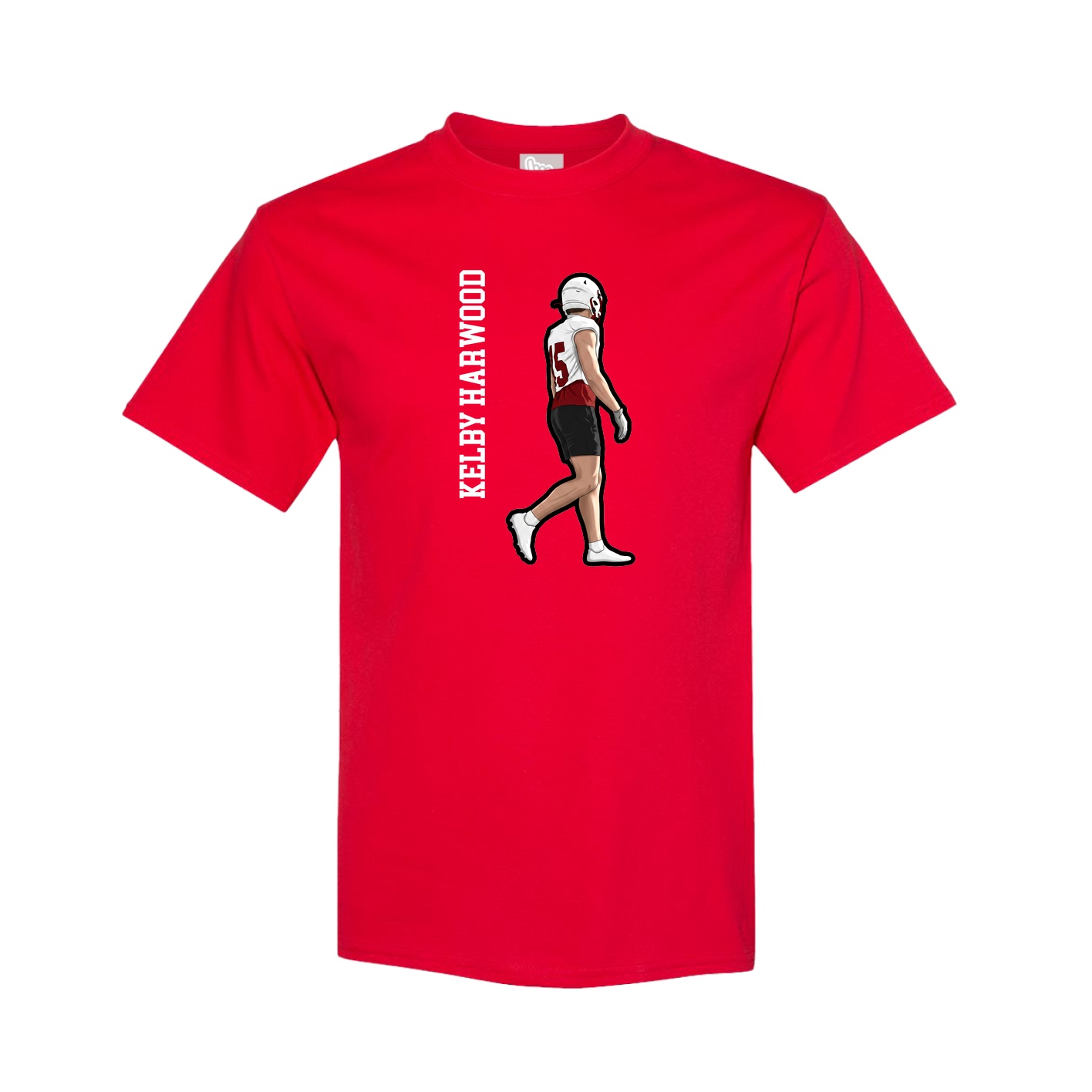 Tee — Name Vertical in Red