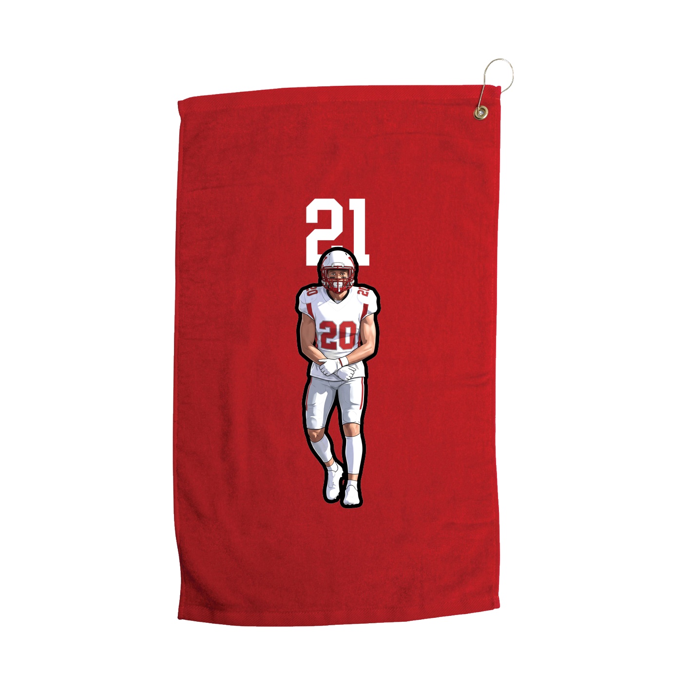 Golf Towel — Number Top in Red