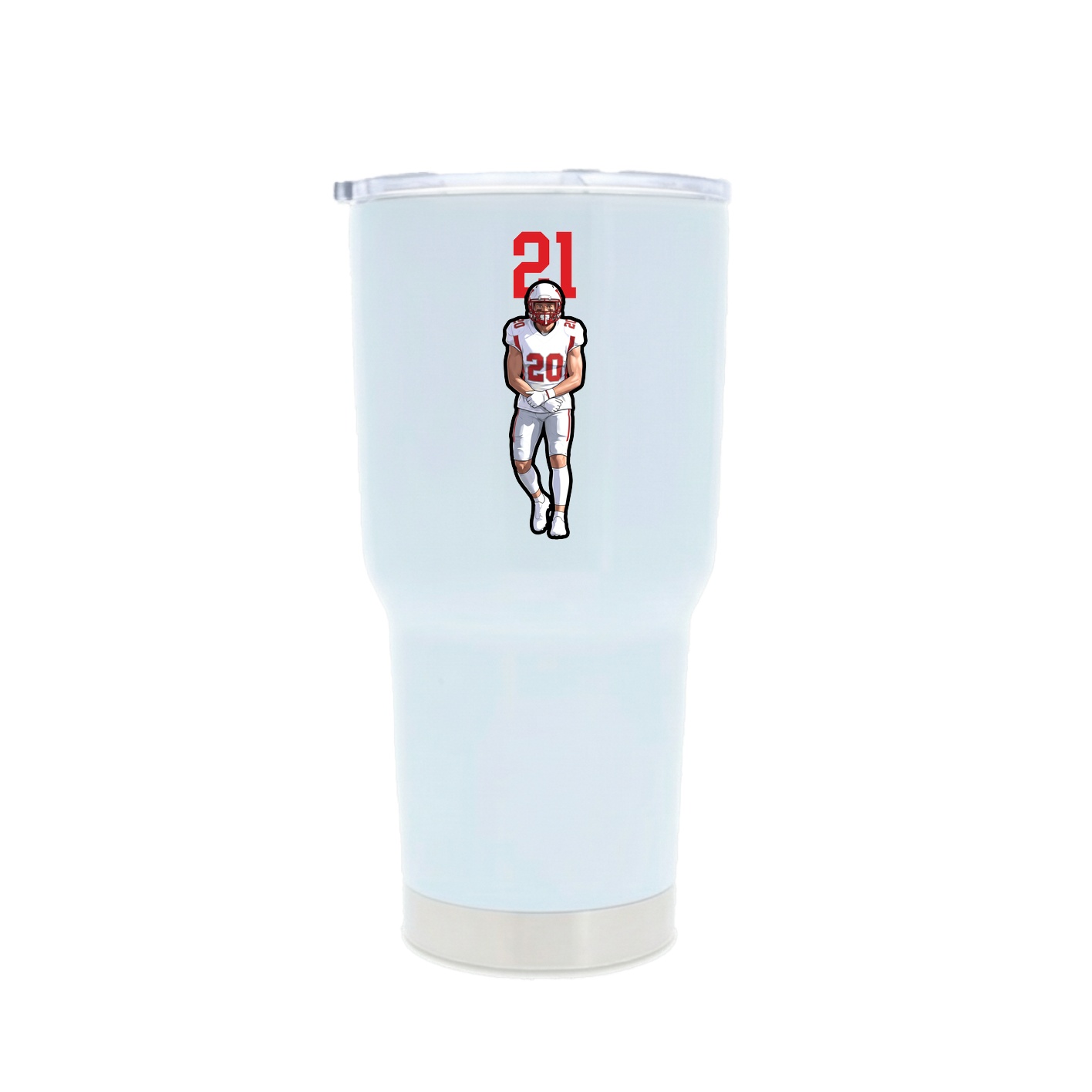 30oz Stainless Steel Tumbler — Number Top in White