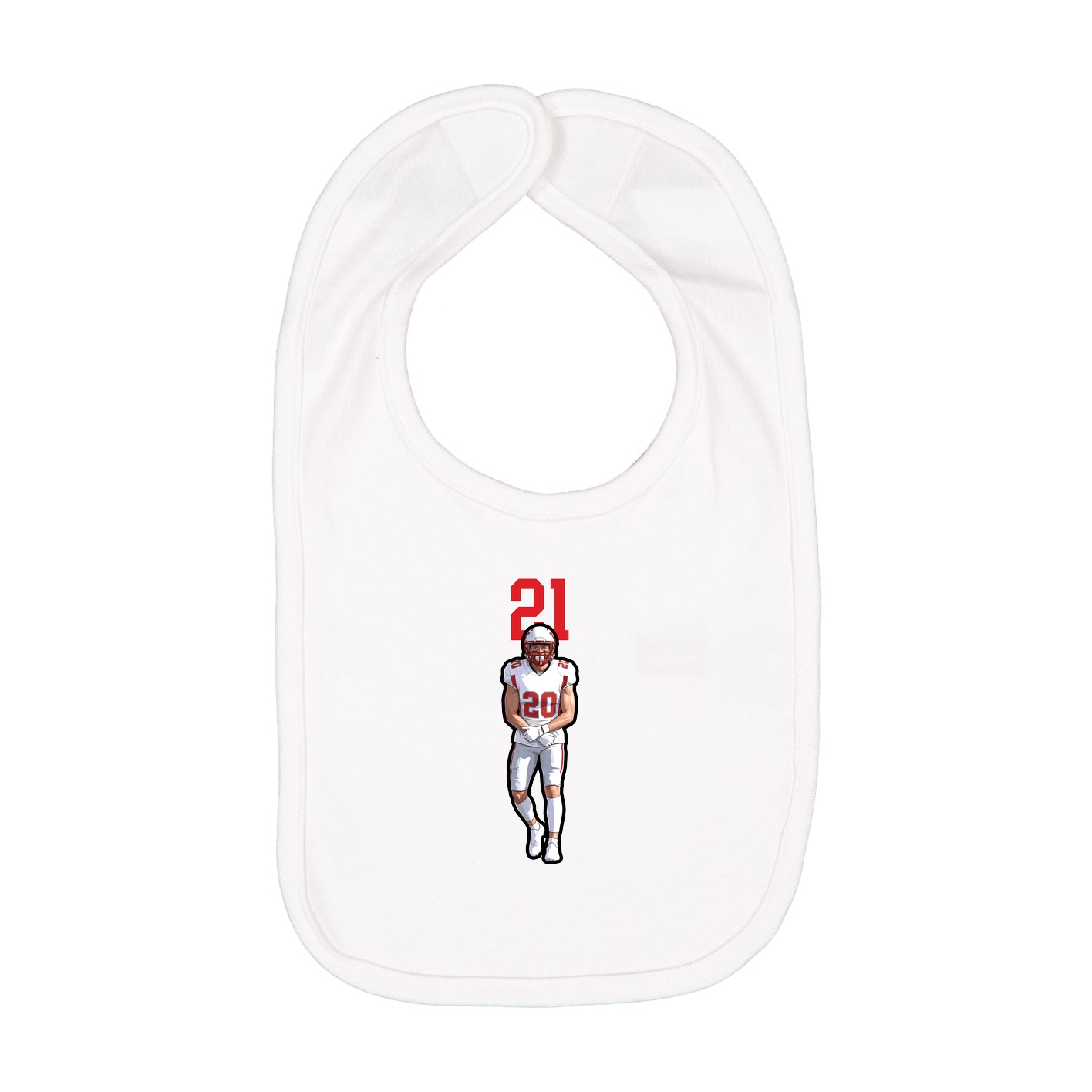 Infant Bib — Number Top in White
