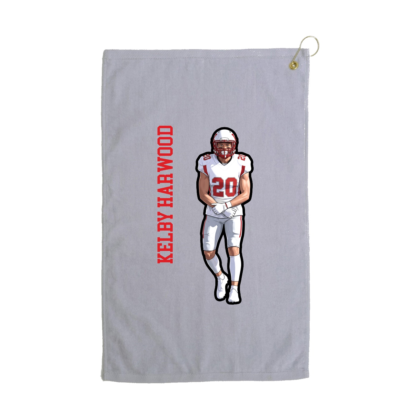 Golf Towel — Name Vertical in Grey