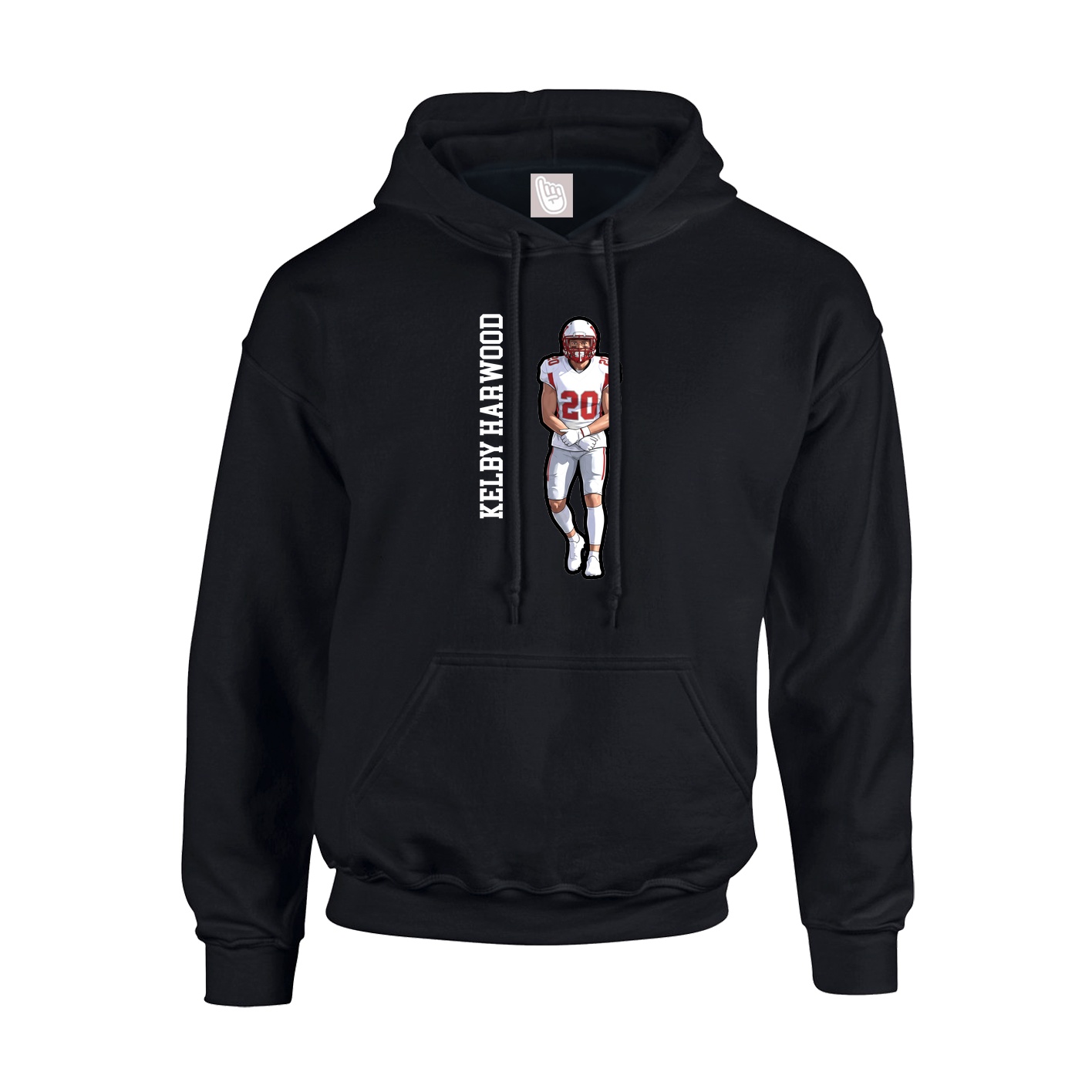 Youth Hoodie — Name Vertical in Black