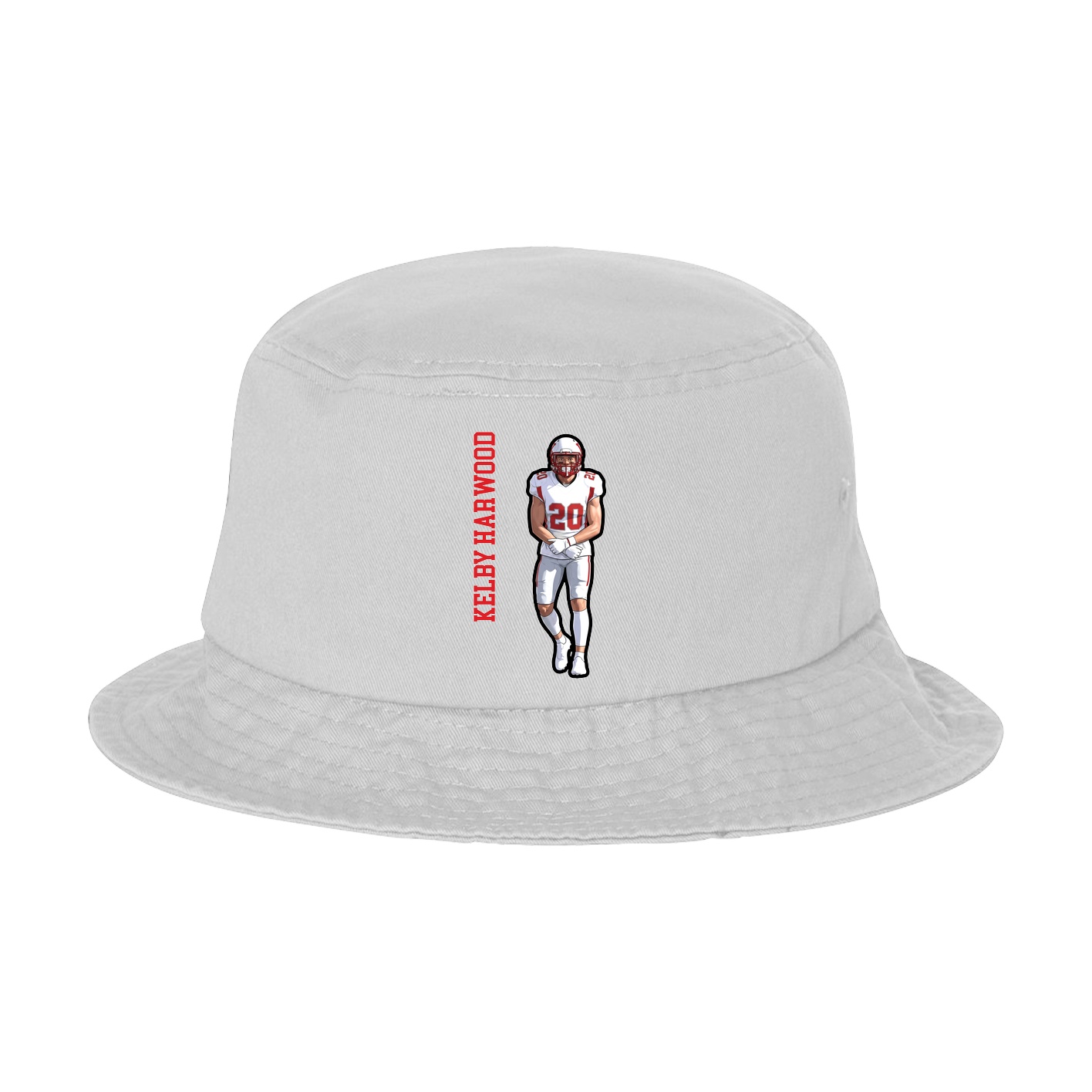 Bucket Cap — Name Vertical in White