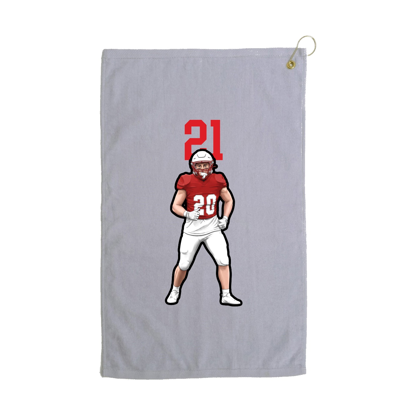 Golf Towel — Number Top in Grey