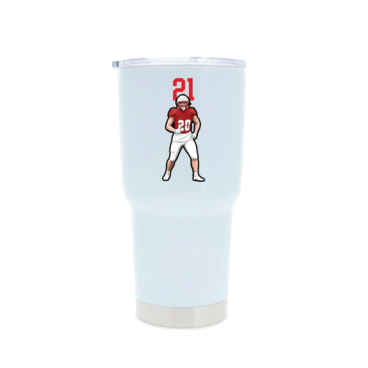 30oz Stainless Steel Tumbler — Number Top in White